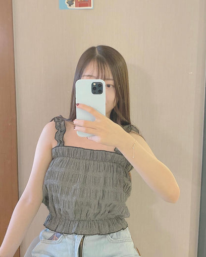 【人氣 ～彈性𝗠𝗮𝘅～𝗛𝗞𝗱 𝟭𝟬𝟵 ﻿】皺摺小背心