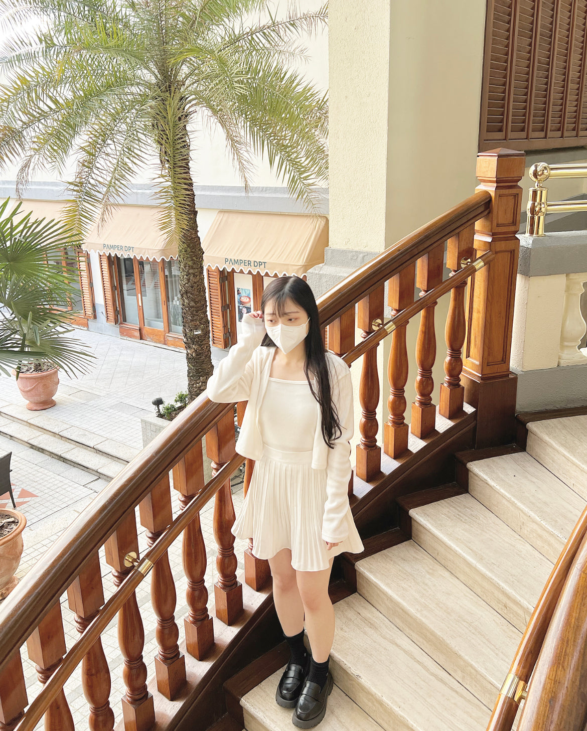 【韓國大熱.ᐟ.ᐟ】高腰百褶裙褲