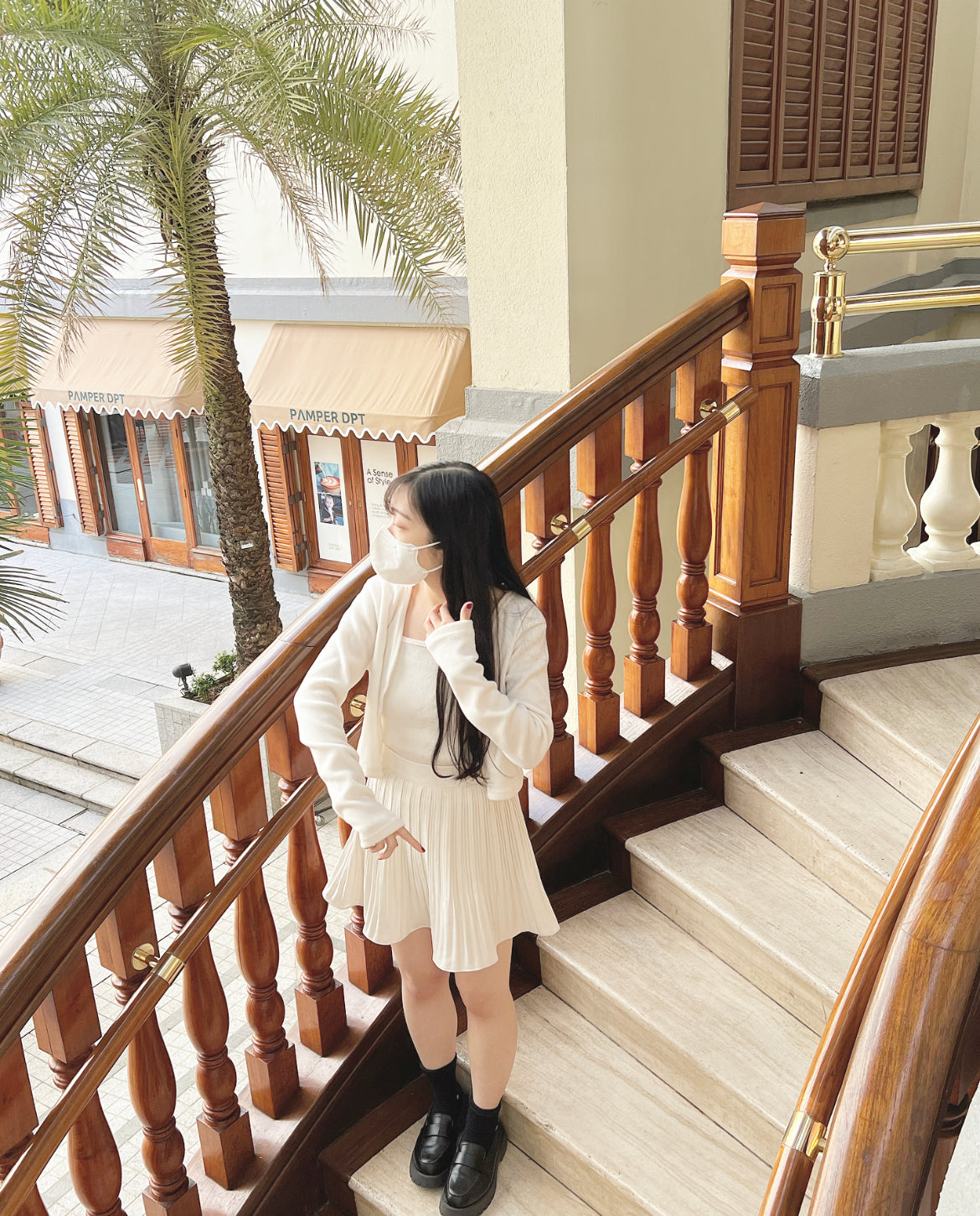 【韓國大熱.ᐟ.ᐟ】高腰百褶裙褲