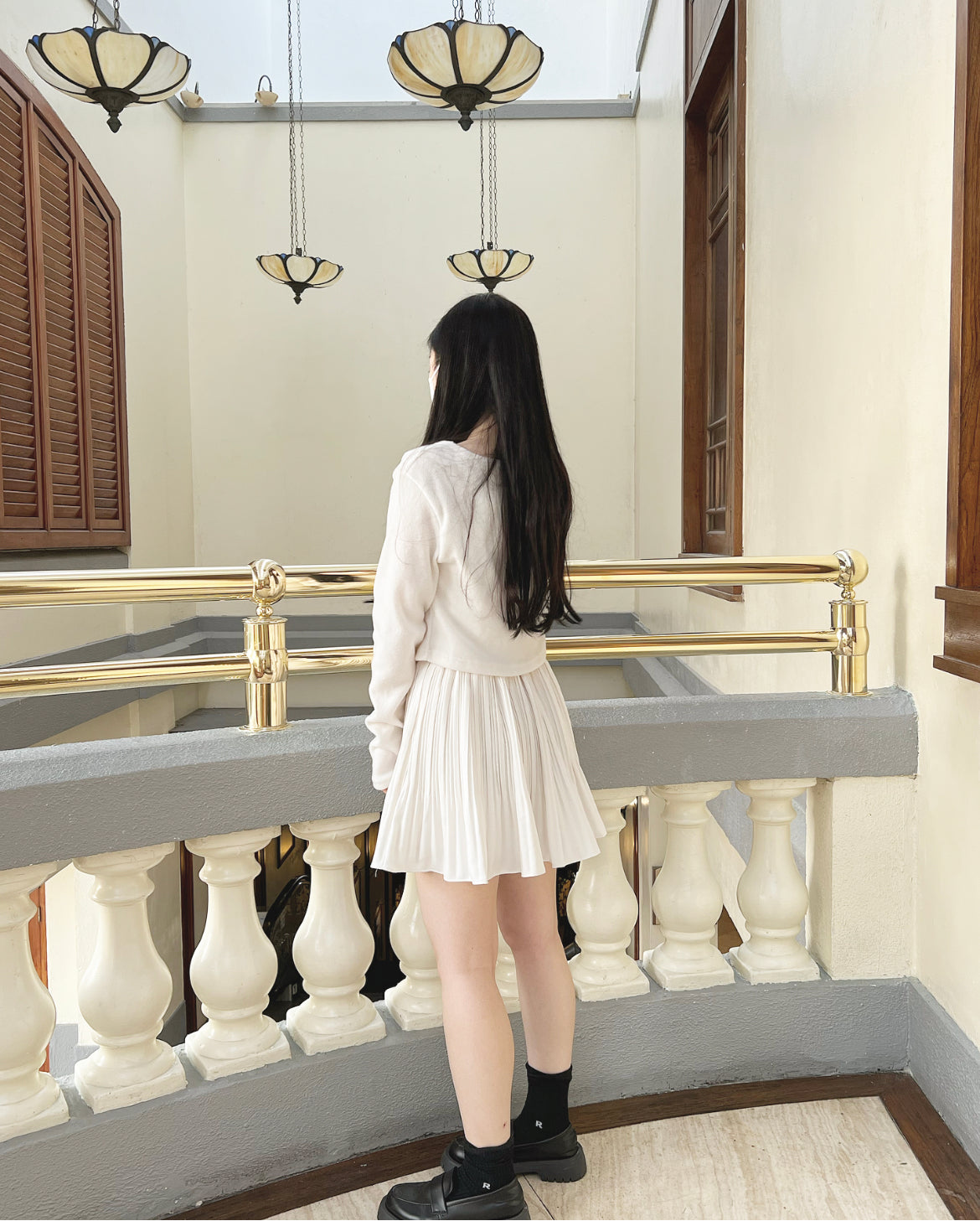 【韓國大熱.ᐟ.ᐟ】高腰百褶裙褲