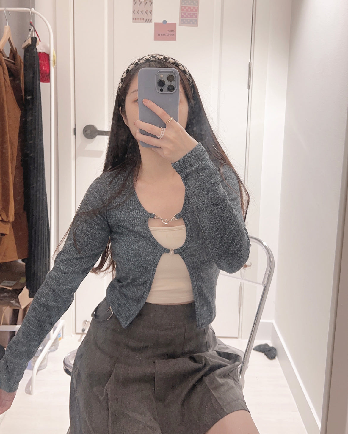 【韓國大熱+人氣.ᐟ.ᐟ】𝗗𝗼𝘂𝗯𝗹𝗲金扣子𝗧𝗼𝗽