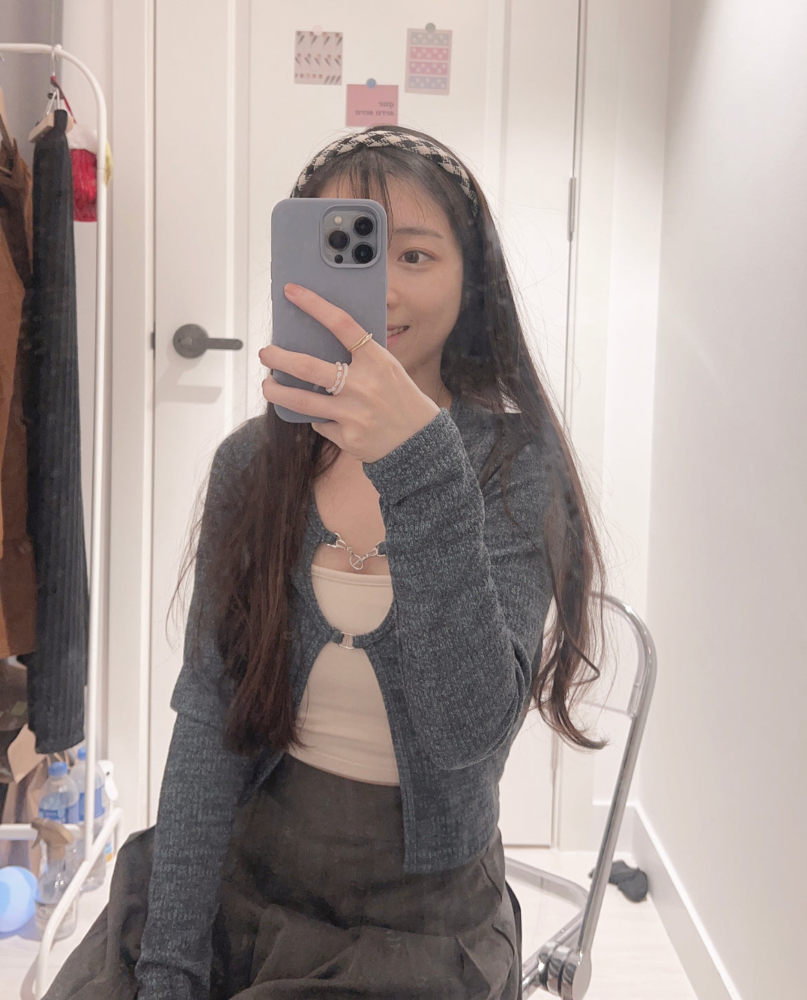 【韓國大熱+人氣.ᐟ.ᐟ】𝗗𝗼𝘂𝗯𝗹𝗲金扣子𝗧𝗼𝗽