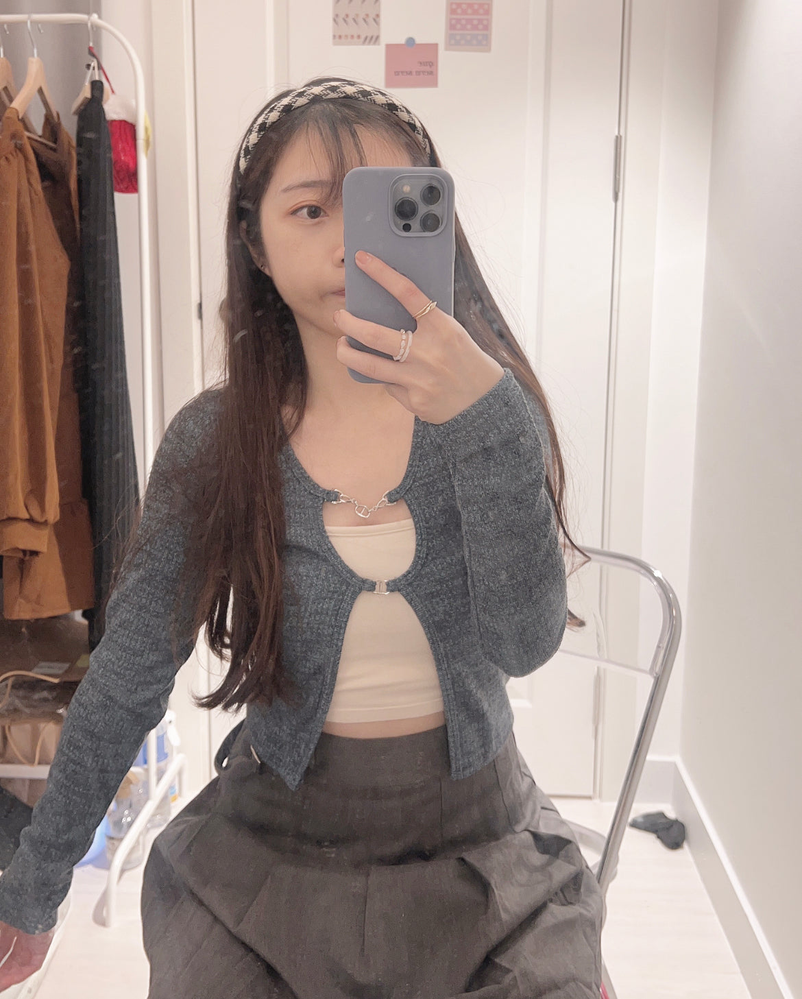 【韓國大熱+人氣.ᐟ.ᐟ】𝗗𝗼𝘂𝗯𝗹𝗲金扣子𝗧𝗼𝗽