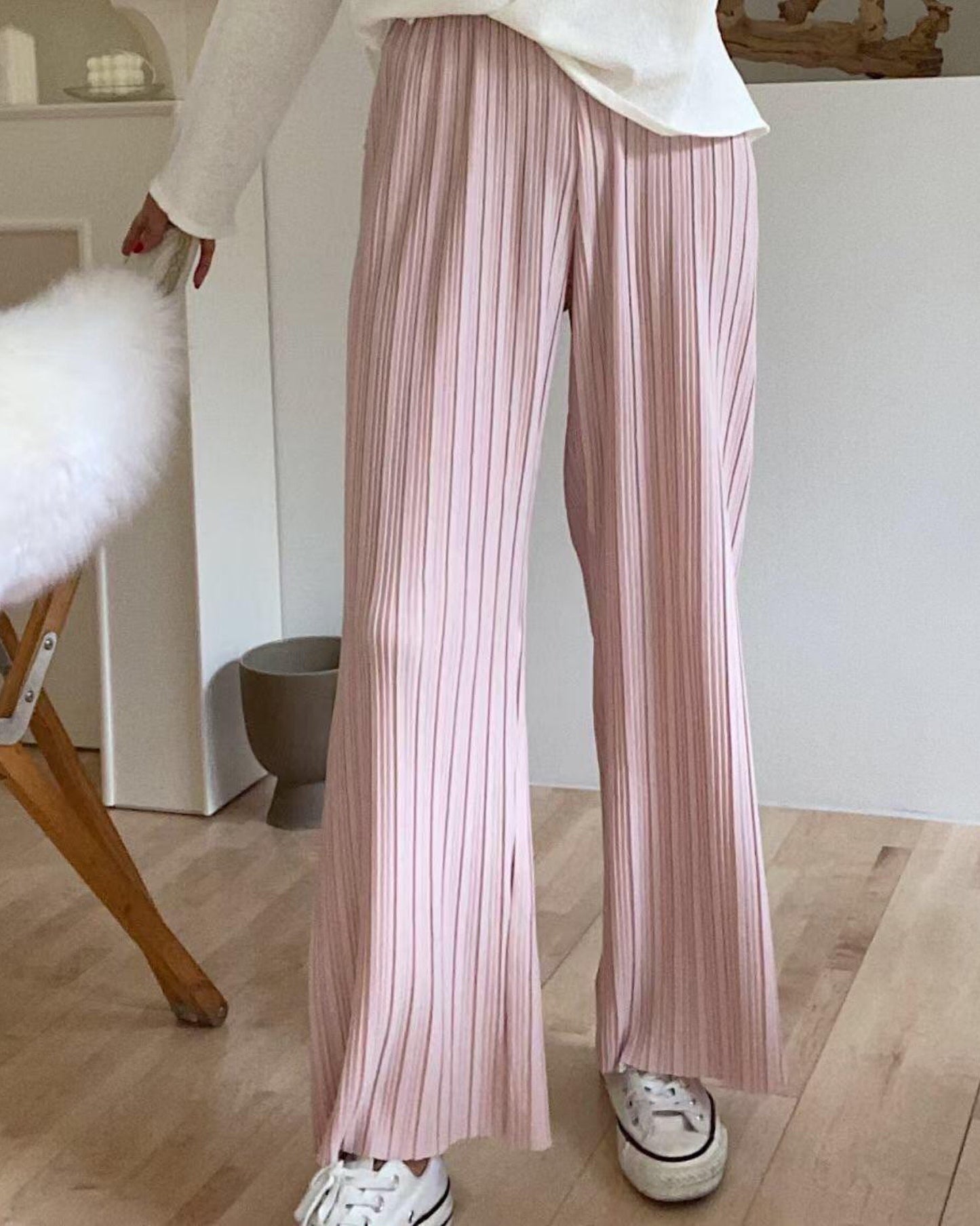 【𝗛𝗼𝘁 𝗜𝘁𝗲𝗺 ! 】直條紋高腰闊褲