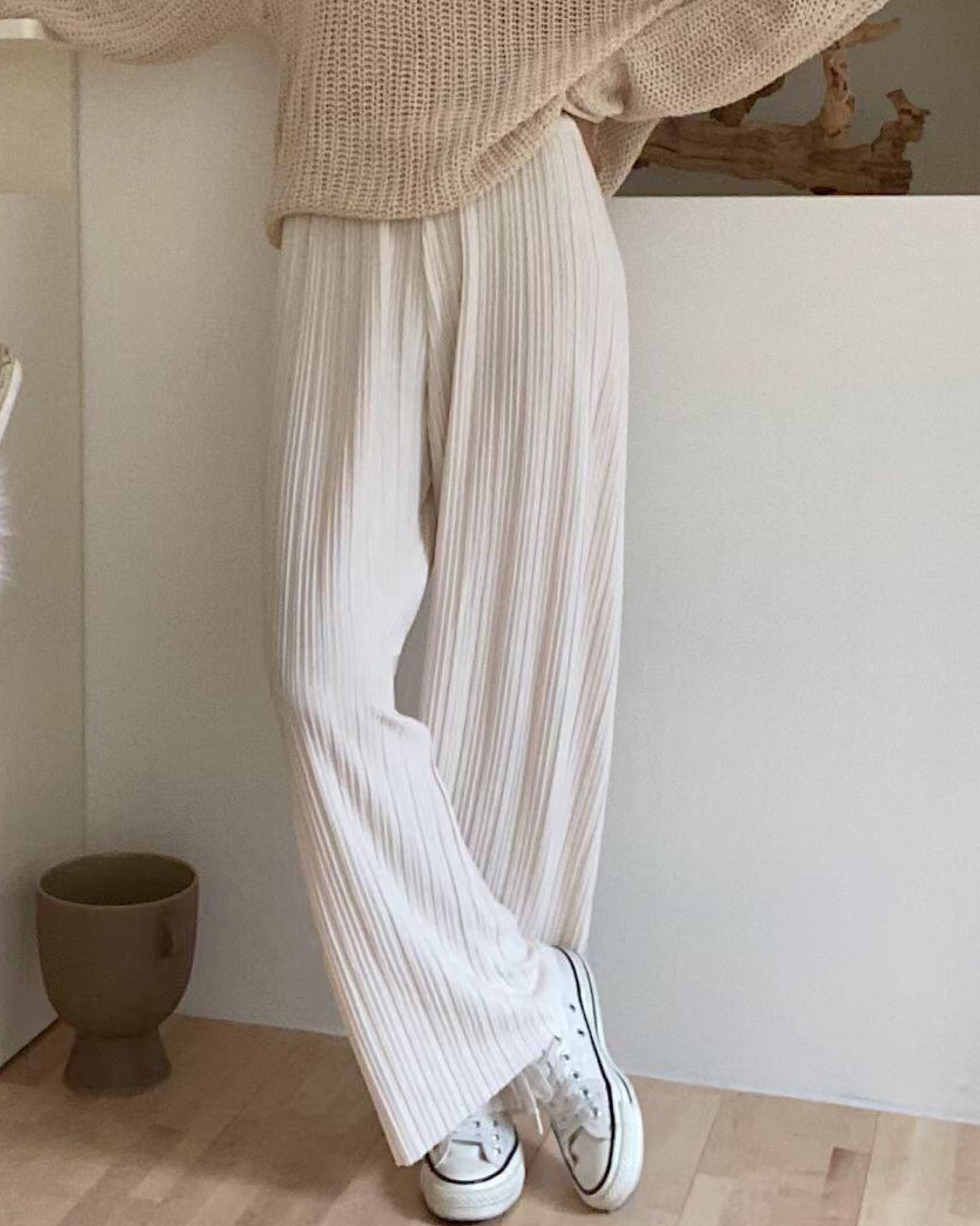 【𝗛𝗼𝘁 𝗜𝘁𝗲𝗺 ! 】直條紋高腰闊褲