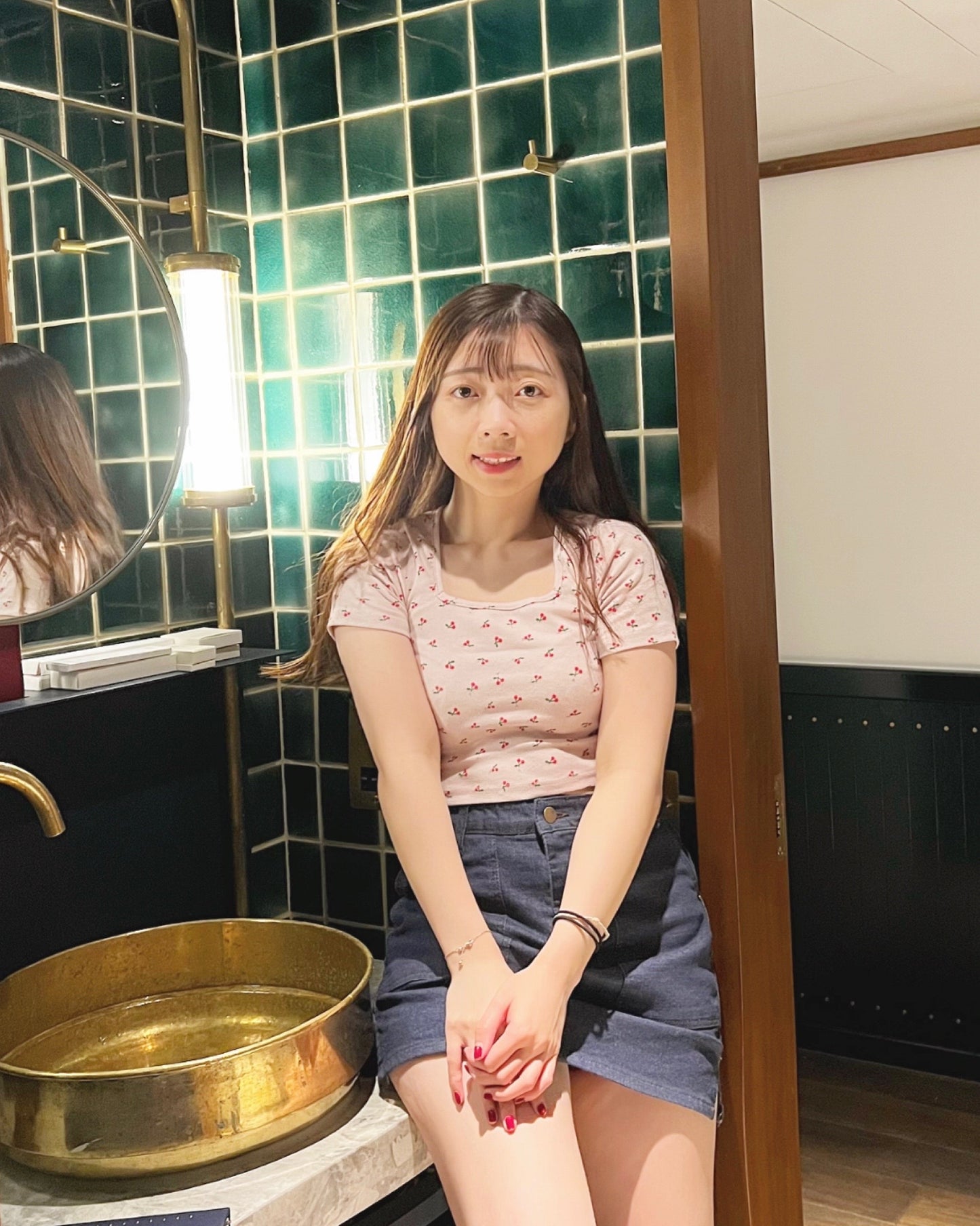 彈性高腰牛仔裙