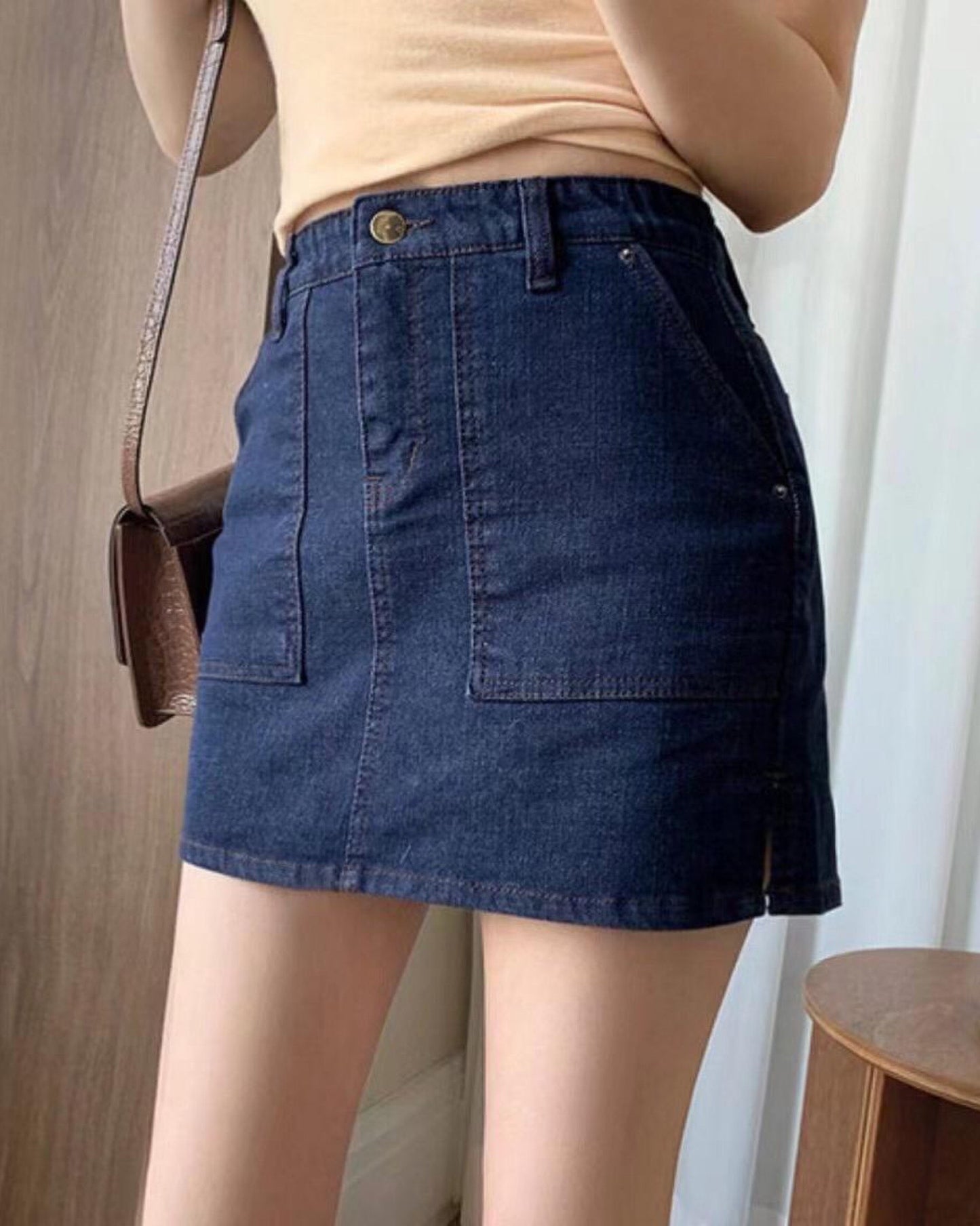 彈性高腰牛仔裙