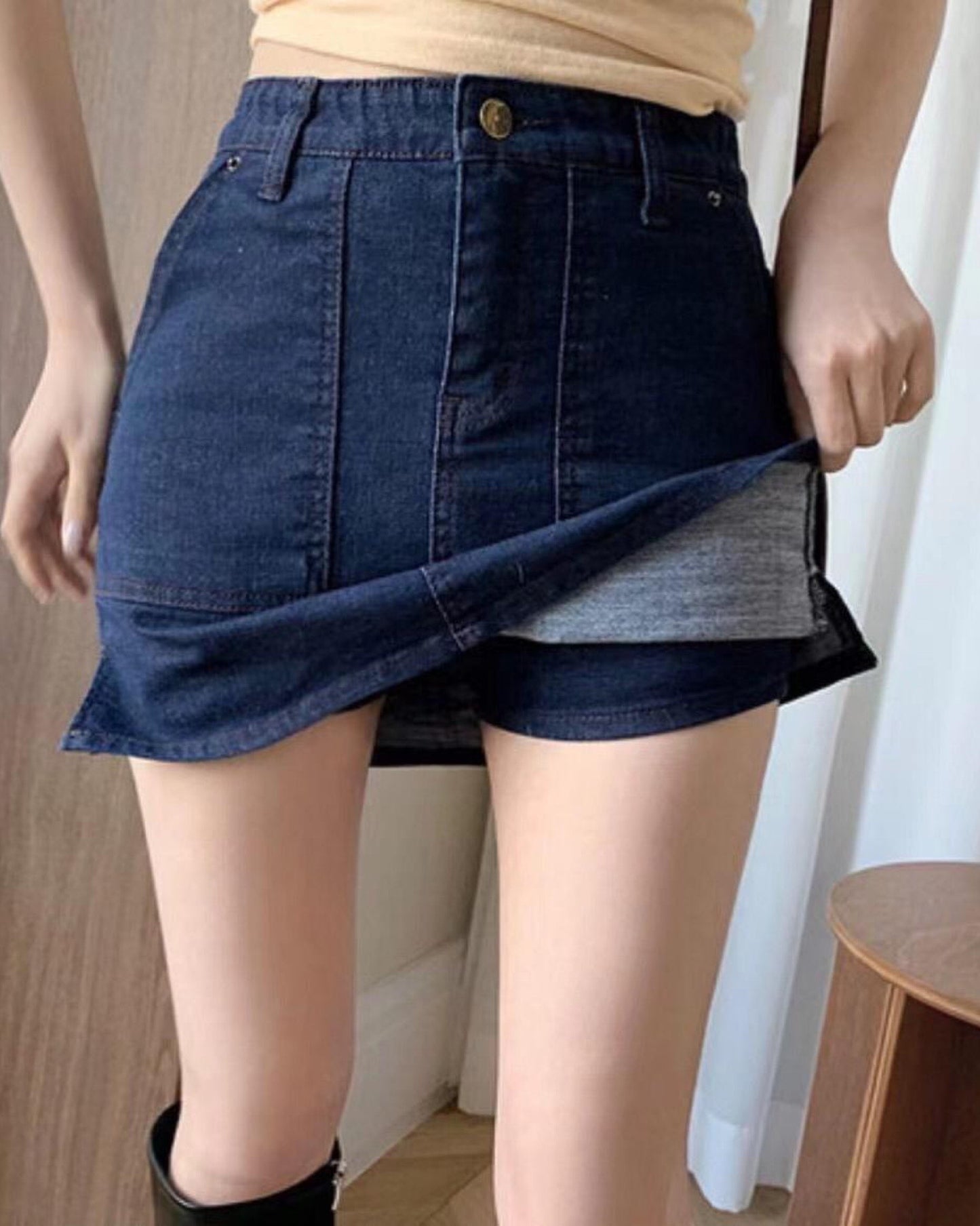 彈性高腰牛仔裙