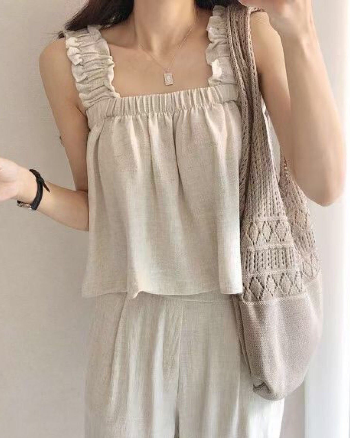 𝗖𝘂𝘁𝗶𝗲 𝗖𝗮𝘀𝘂𝗮𝗹 𝗦𝘁𝘆𝗹𝗶𝘀𝗵 𝗦𝗲𝘁(連背心+闊褲)♥