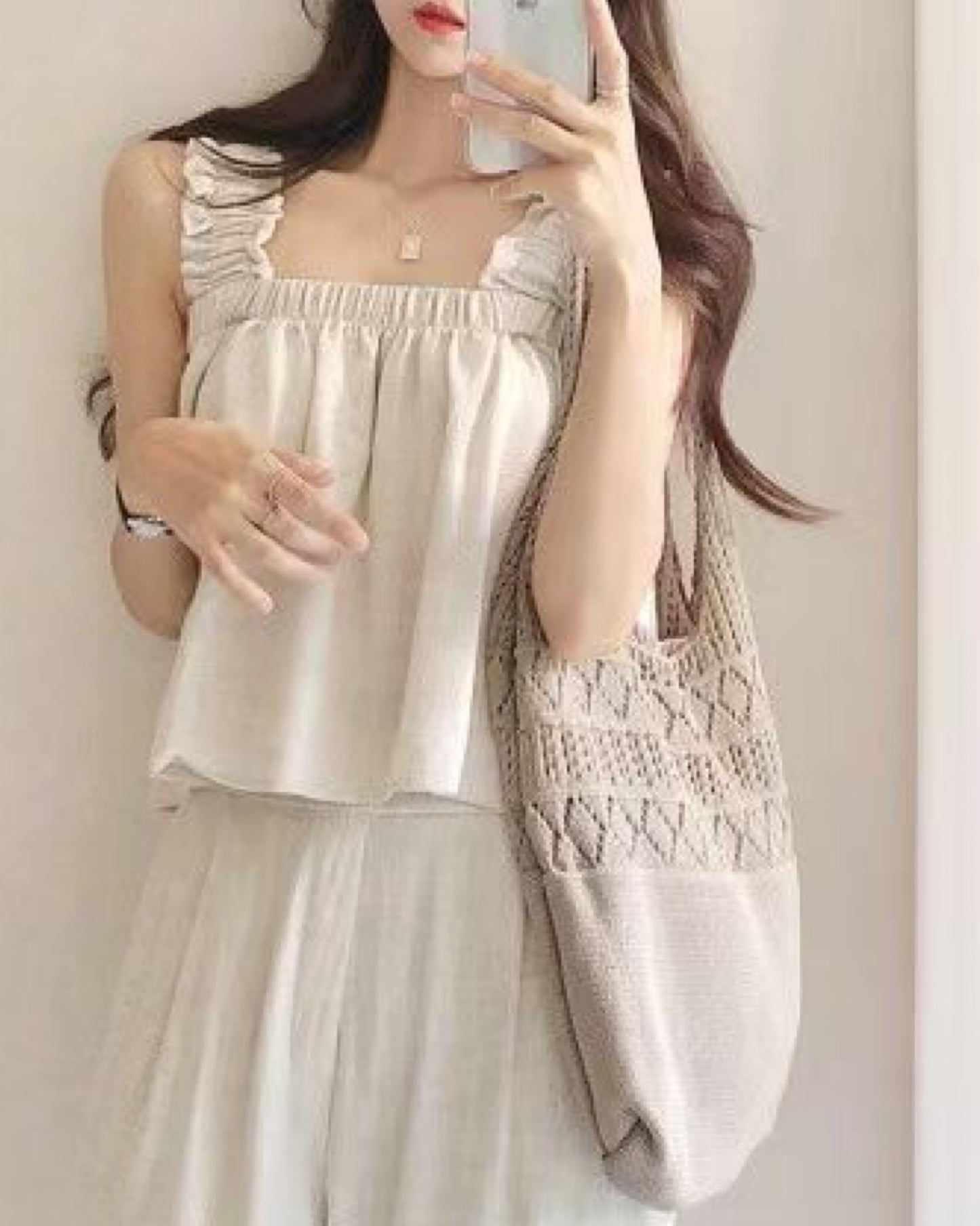 𝗖𝘂𝘁𝗶𝗲 𝗖𝗮𝘀𝘂𝗮𝗹 𝗦𝘁𝘆𝗹𝗶𝘀𝗵 𝗦𝗲𝘁(連背心+闊褲)♥