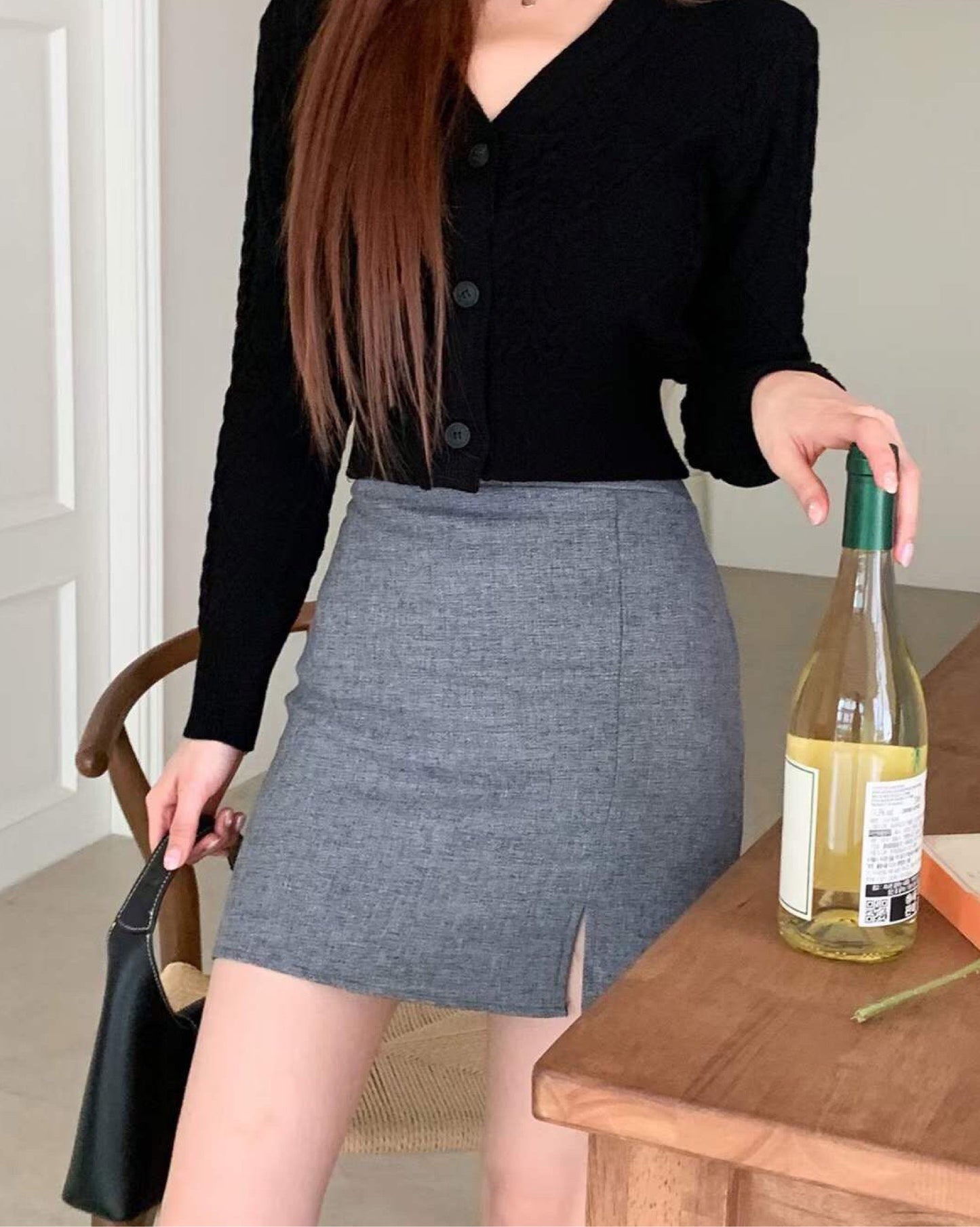 【早鳥價 | 𝗛𝗞𝗱 𝟭𝟬𝟵 ﻿區】厚款小開叉裙仔