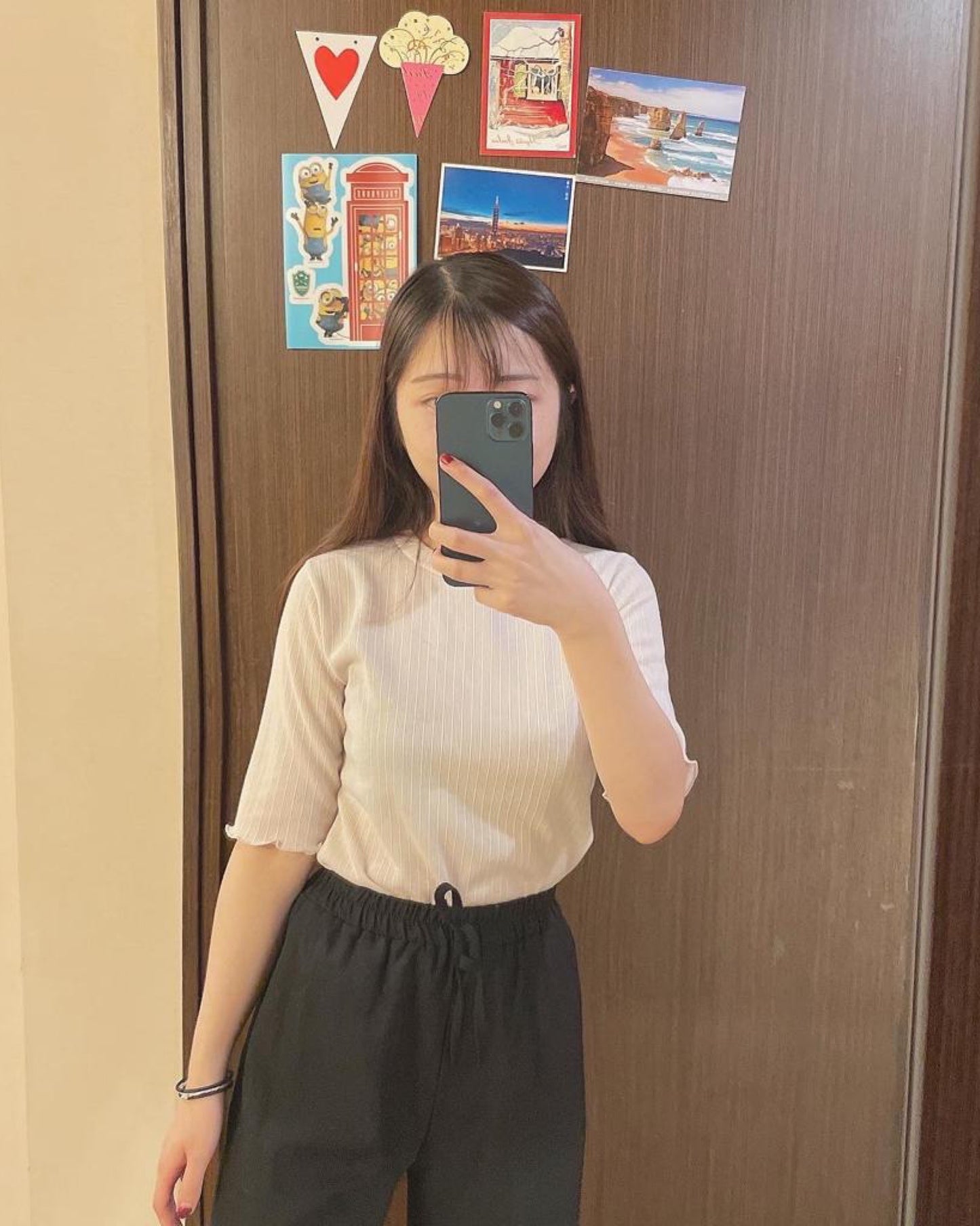 五分袖圓領間條𝗥𝘂𝗳𝗳𝗹𝗲 𝗞𝗻𝗶𝘁♥