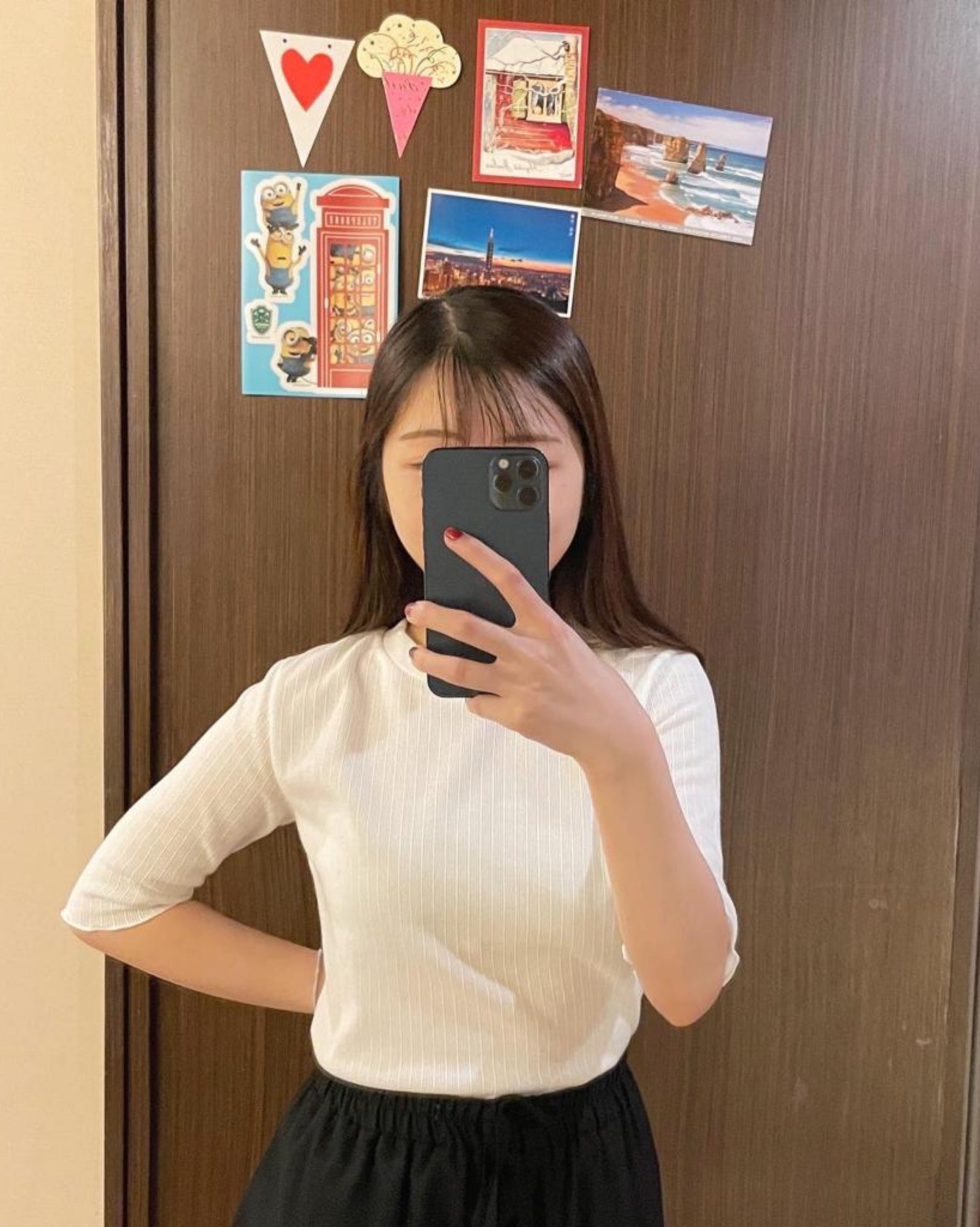 五分袖圓領間條𝗥𝘂𝗳𝗳𝗹𝗲 𝗞𝗻𝗶𝘁♥