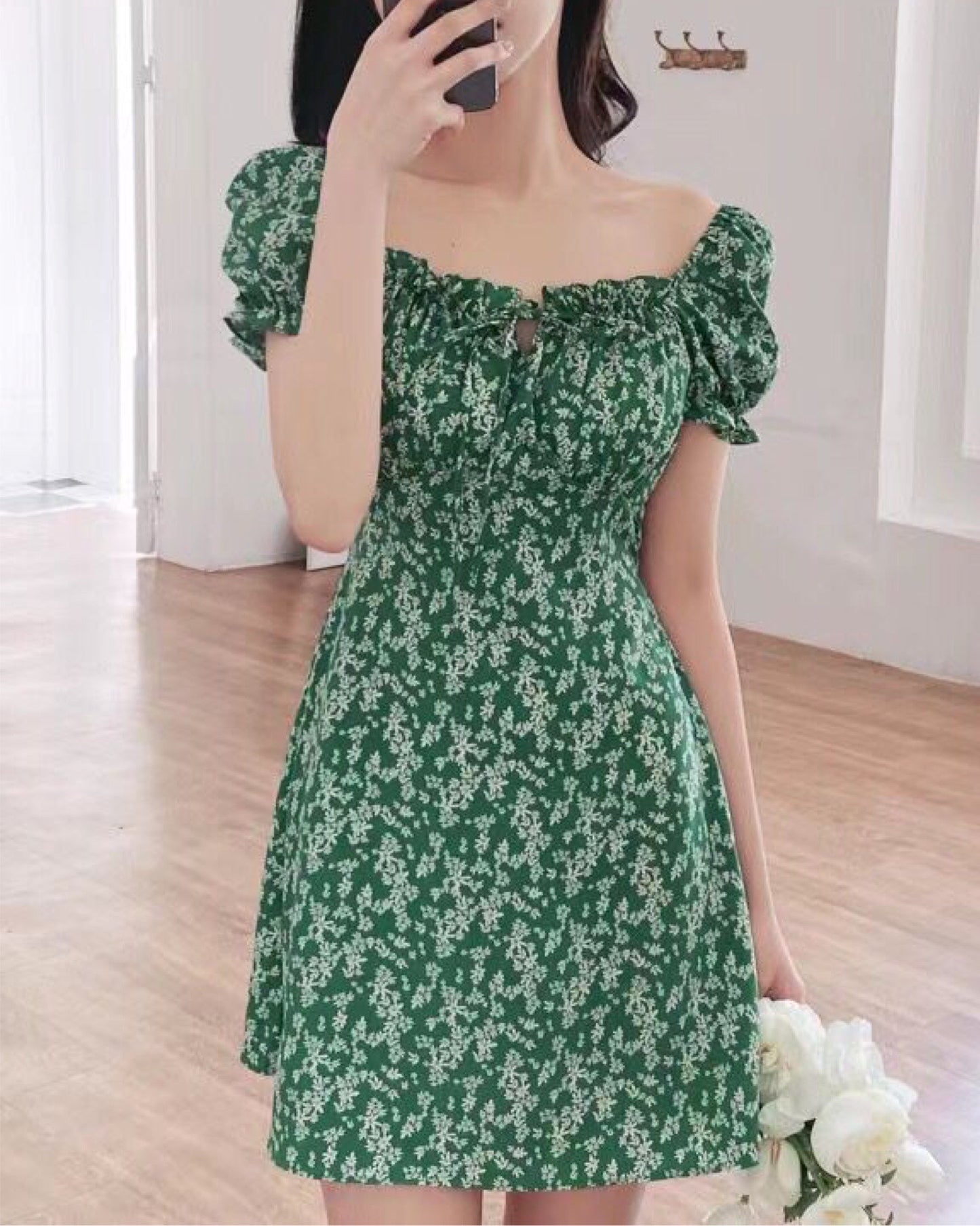 【早鳥價 ｜靚靚碎花回歸.ᐟ.ᐟ】小綁帶束腰花花裙