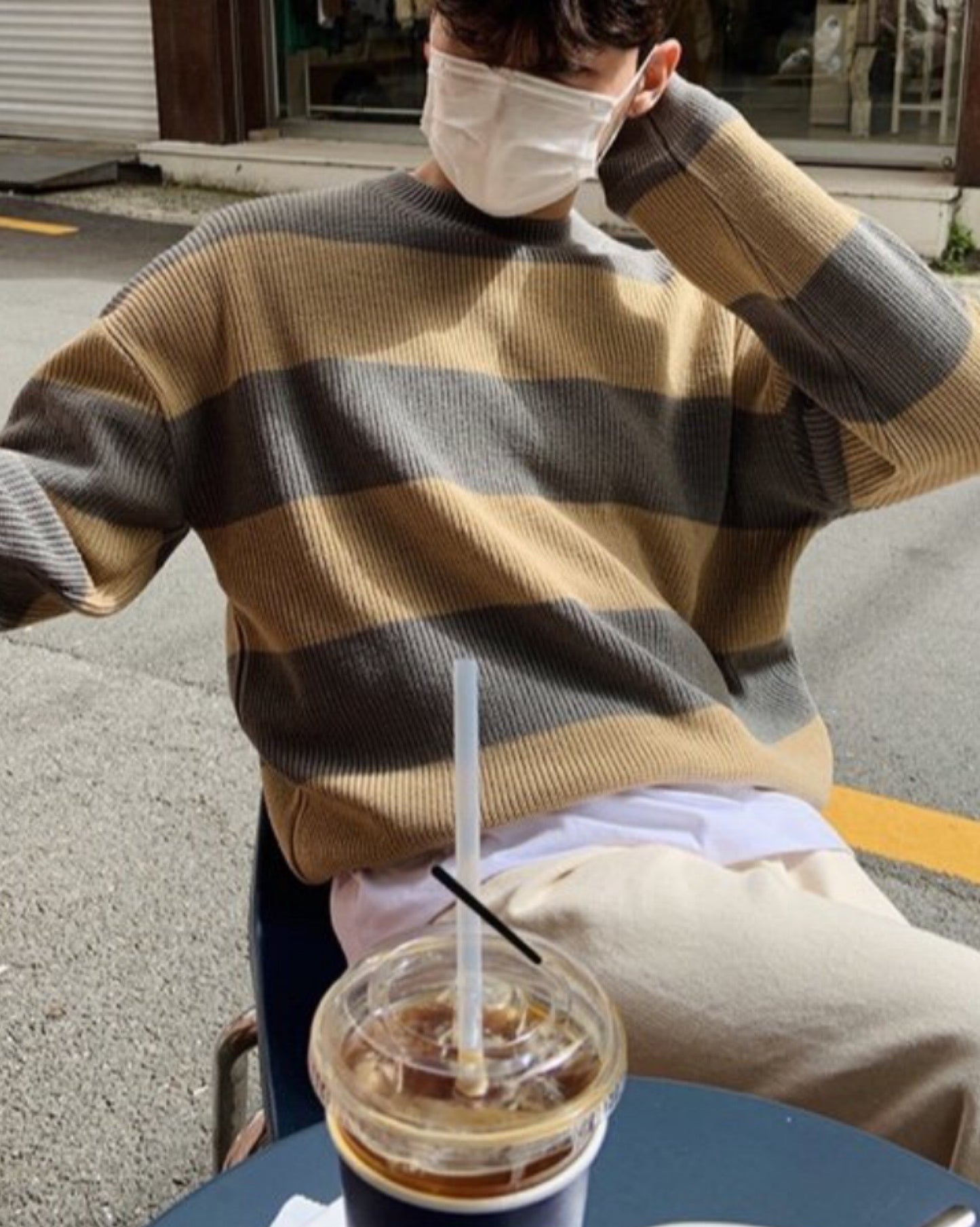 拼色針織上衣♥