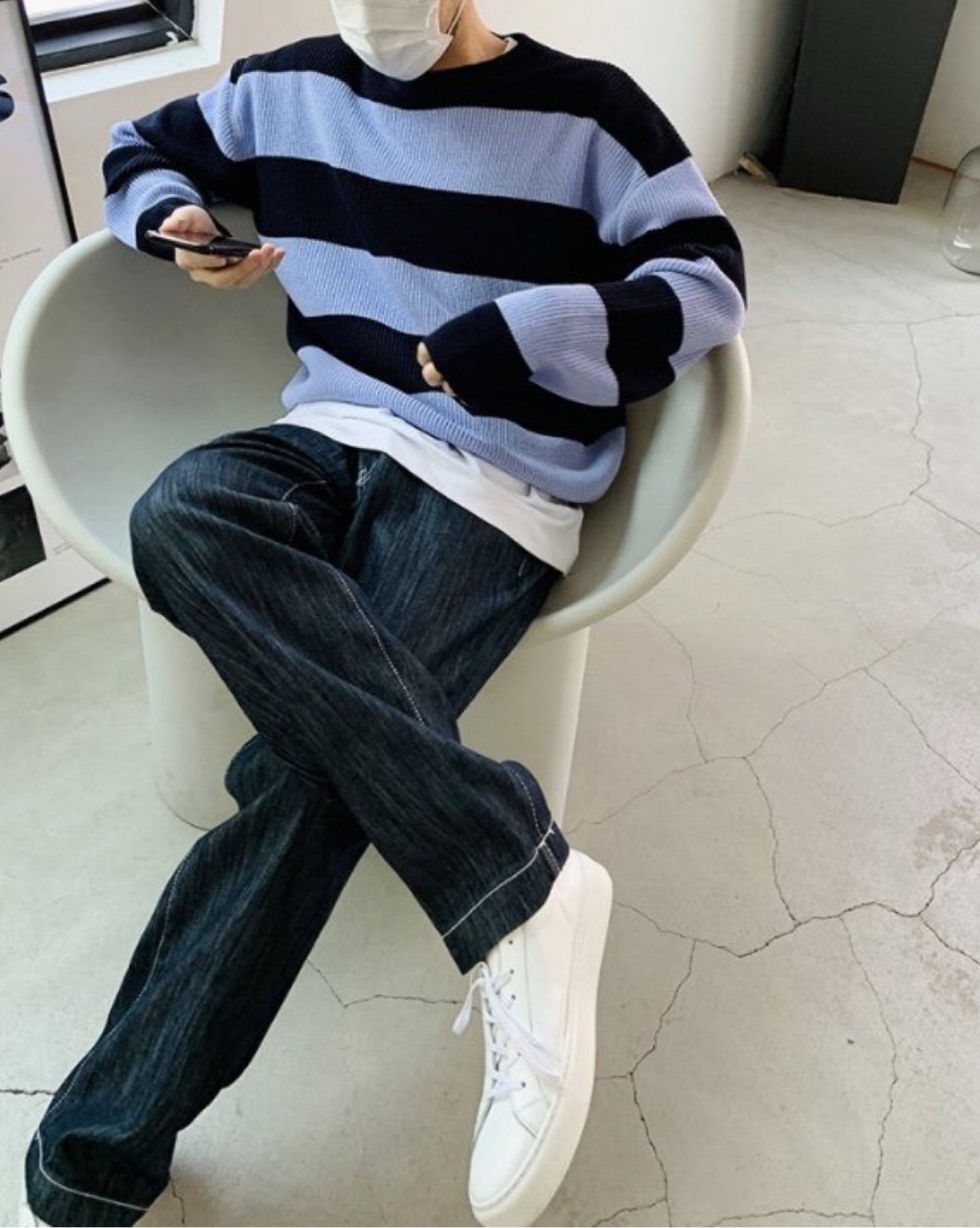 拼色針織上衣♥