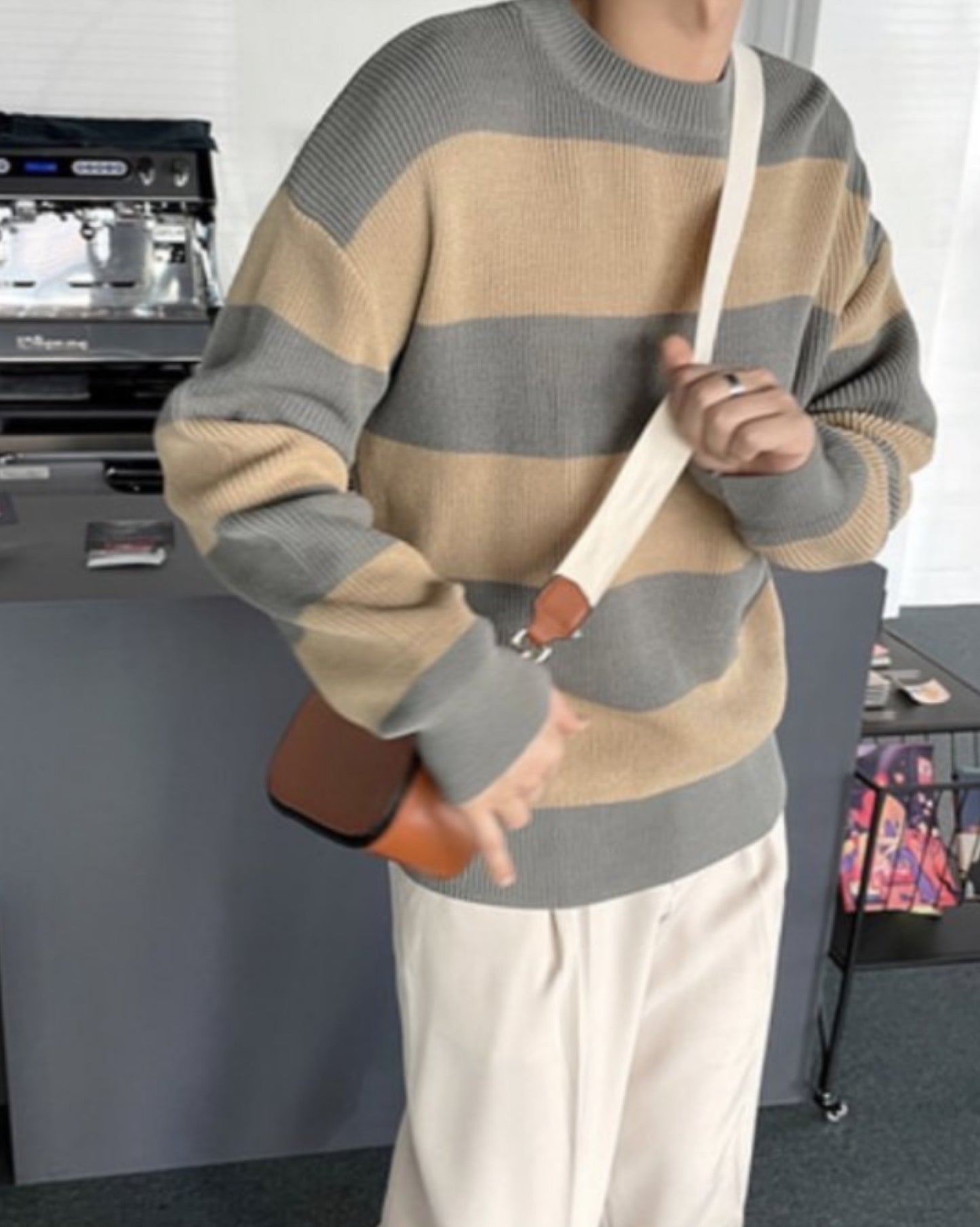 拼色針織上衣♥