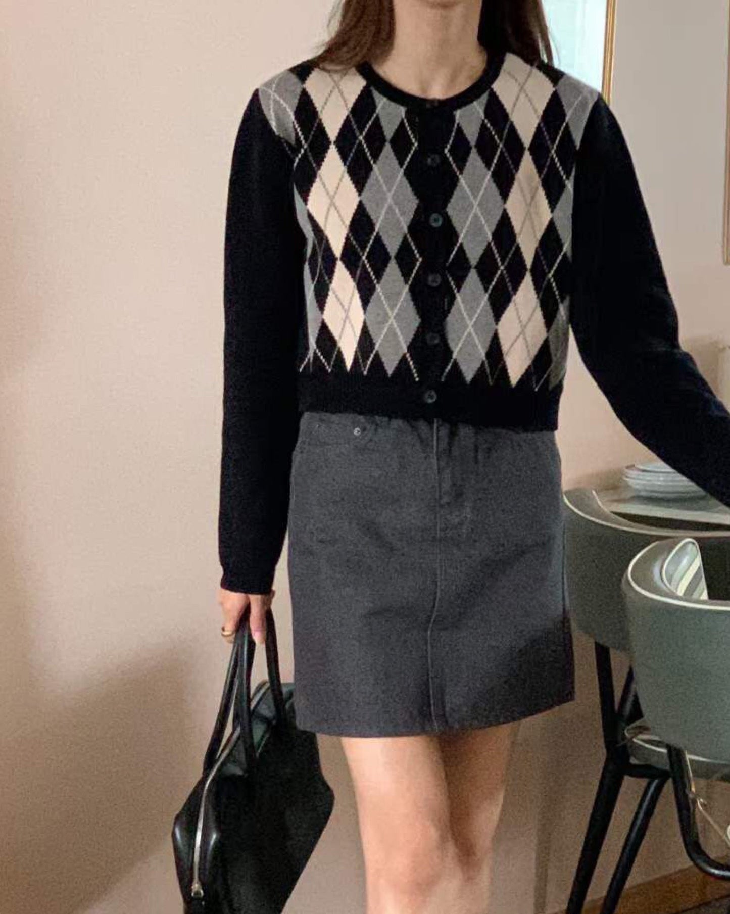 【美美菱格.ᐟ.ᐟ】菱格針織小外套