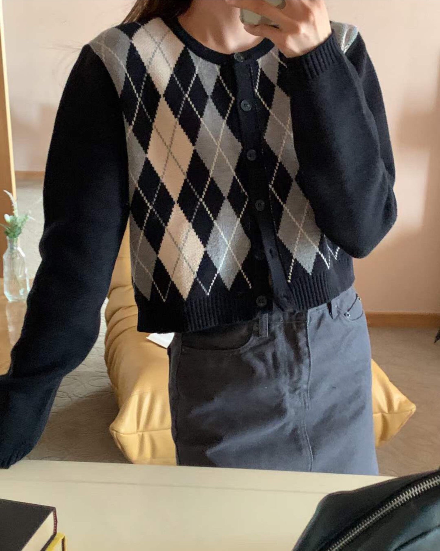 【美美菱格.ᐟ.ᐟ】菱格針織小外套
