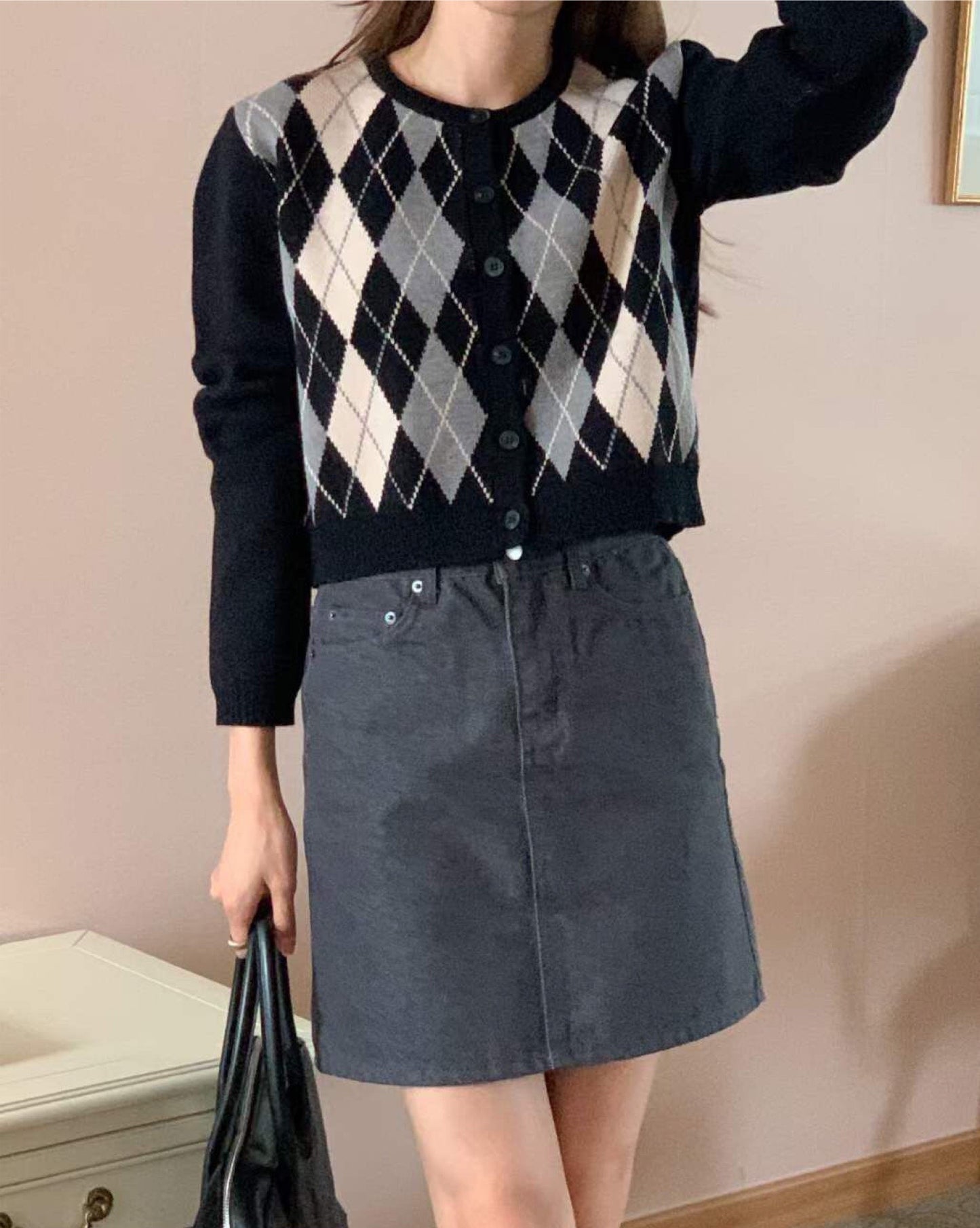 【美美菱格.ᐟ.ᐟ】菱格針織小外套