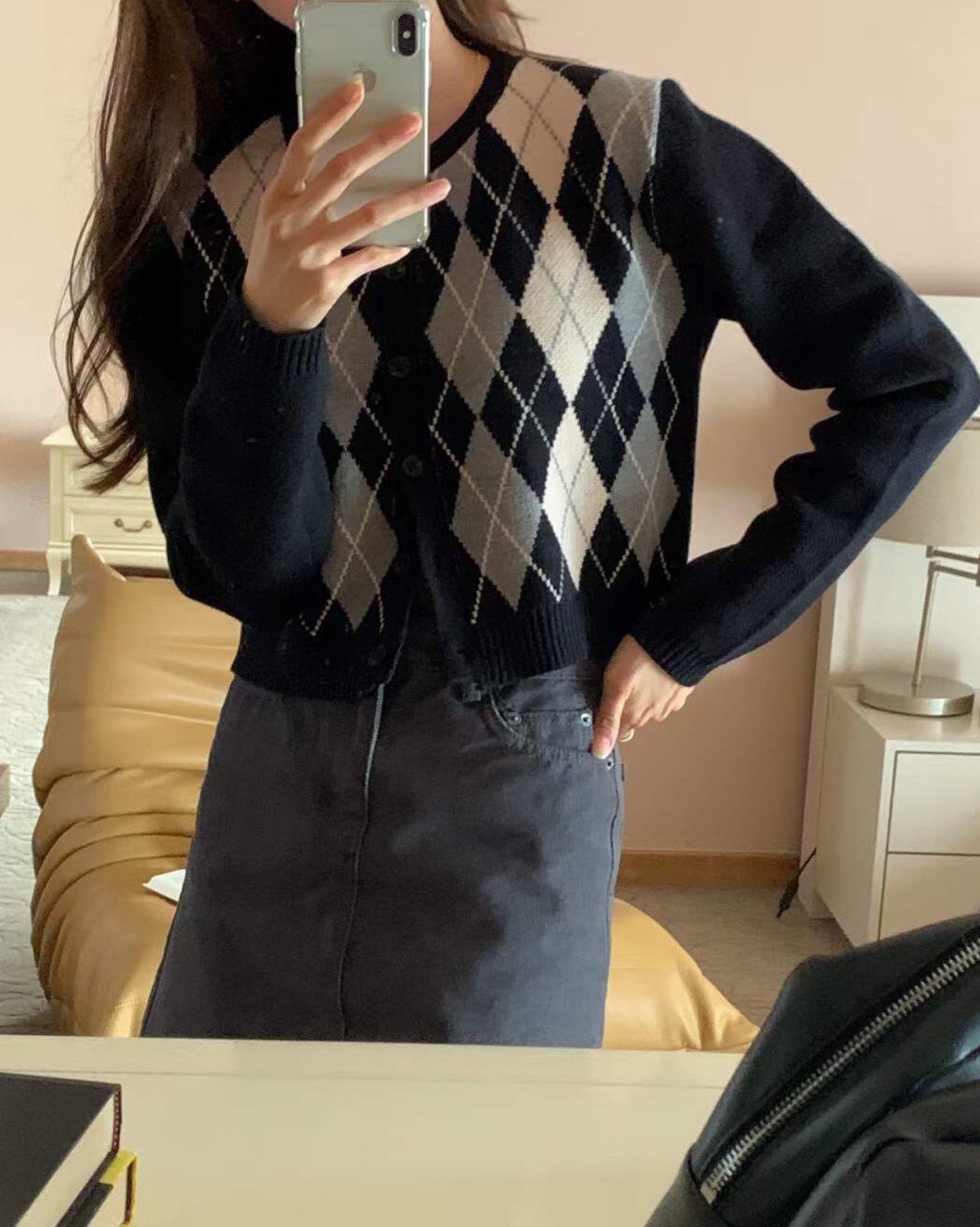 【美美菱格.ᐟ.ᐟ】菱格針織小外套