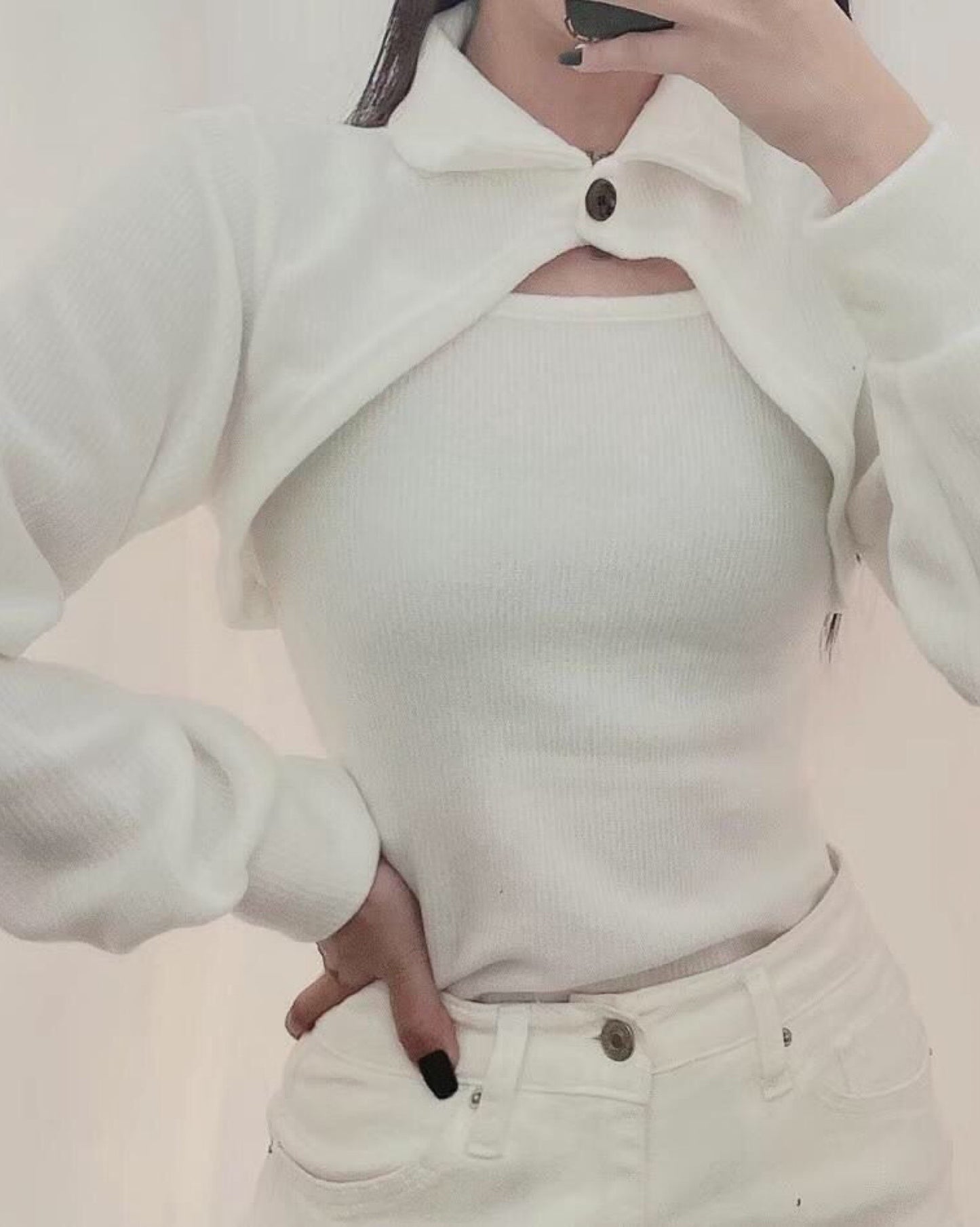 【回歸款.ᐟ.ᐟ】小領開叉 𝗩𝗲𝘀𝘁 + 𝗧𝗼𝗽 𝗦𝗲𝘁