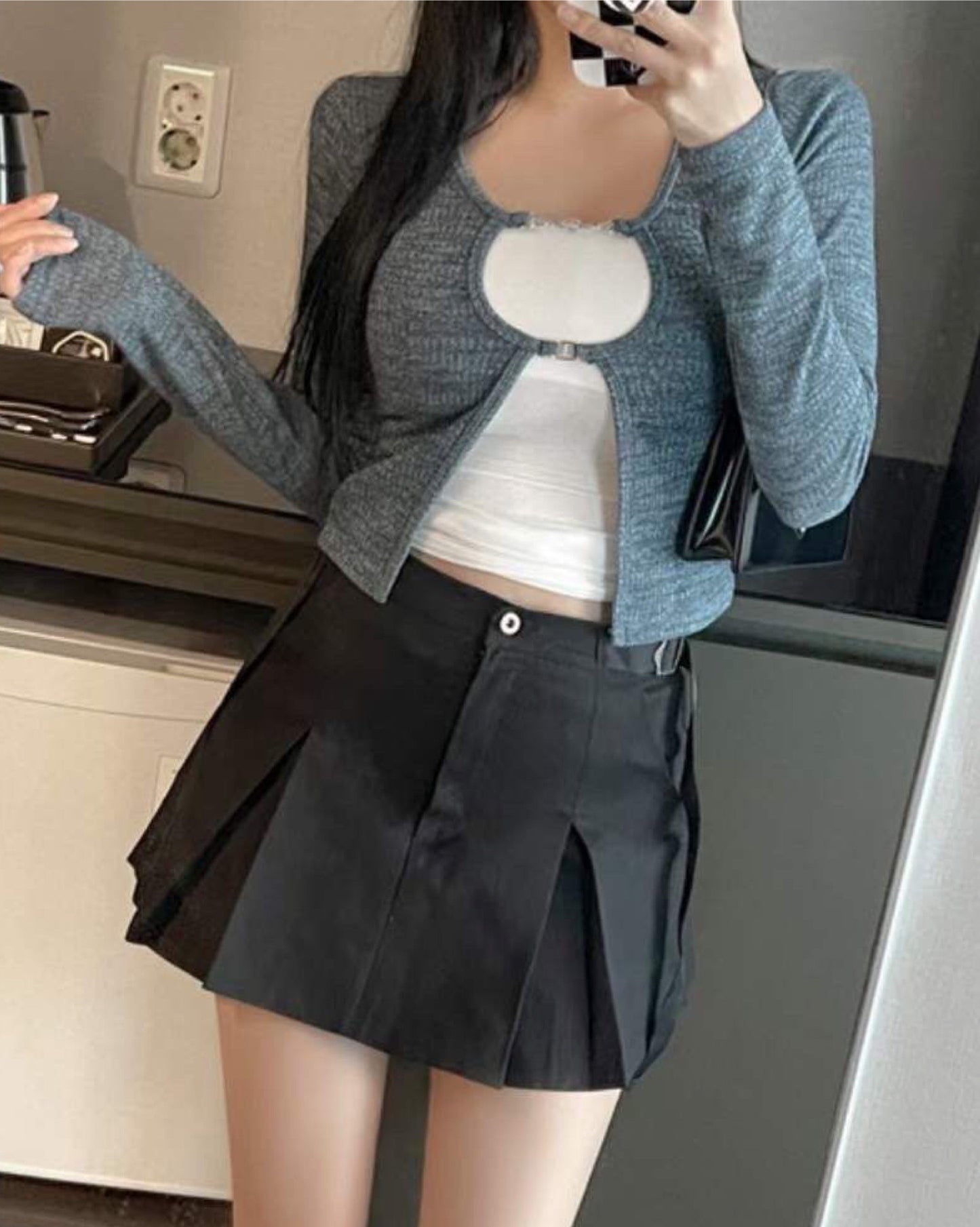 【韓國大熱+人氣.ᐟ.ᐟ】𝗗𝗼𝘂𝗯𝗹𝗲金扣子𝗧𝗼𝗽