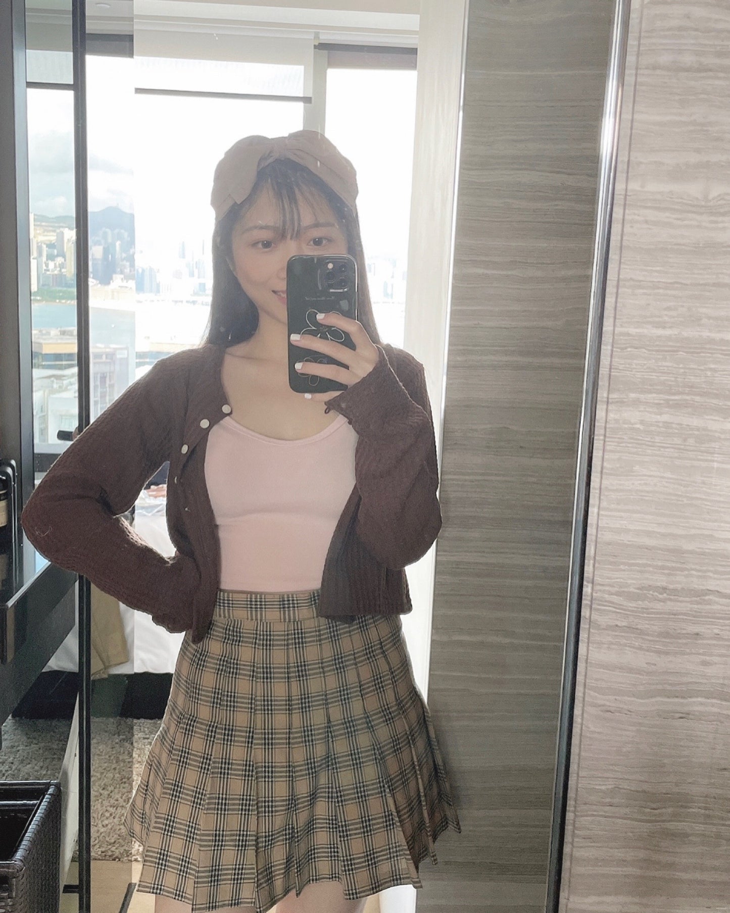 小格網針織外套♥