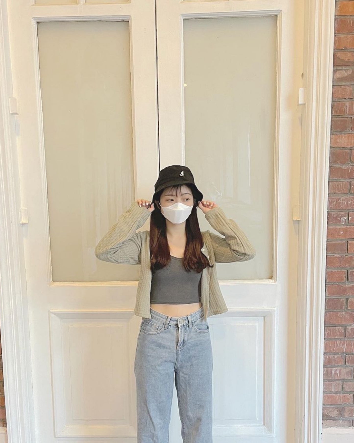 小格網針織外套♥