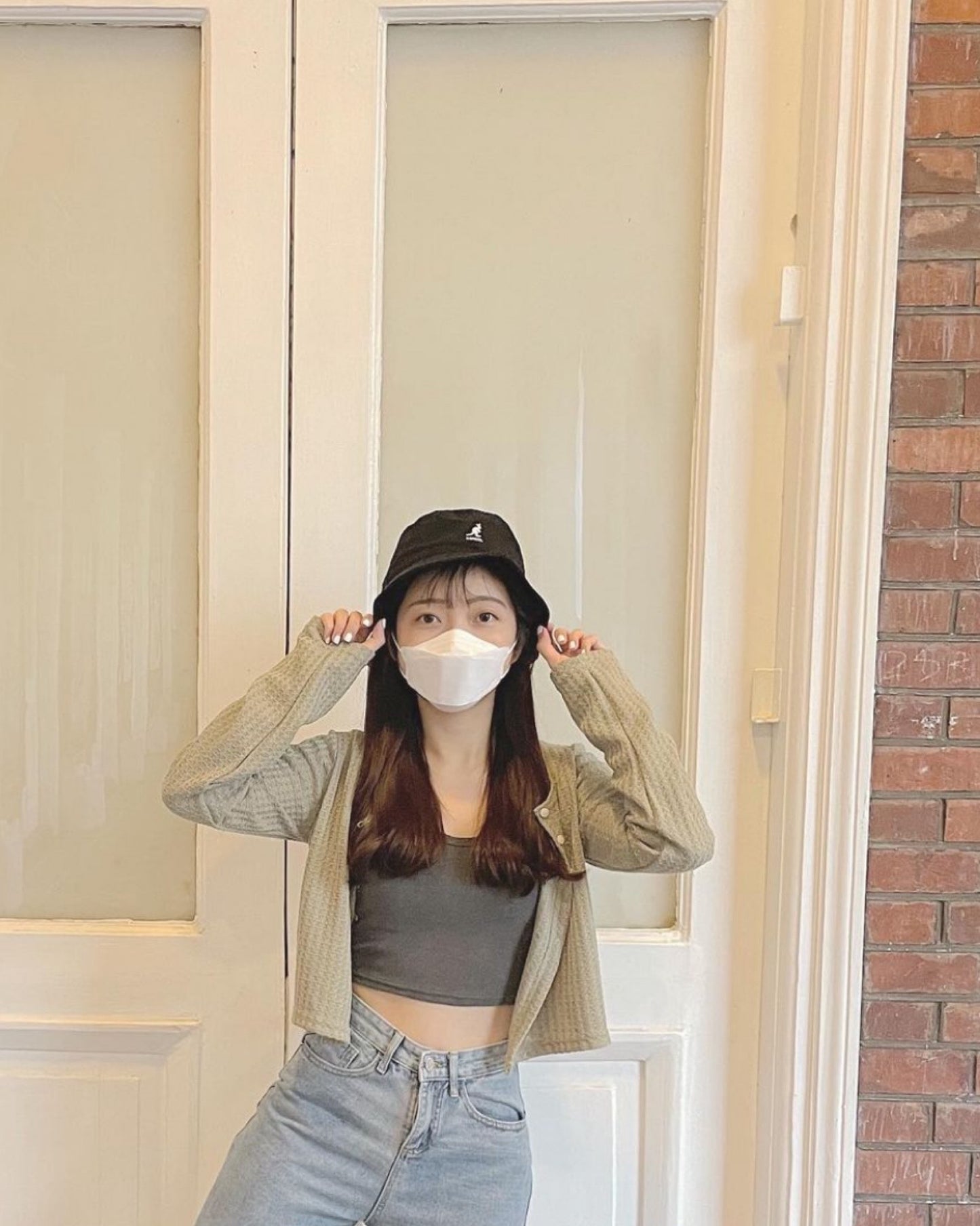 小格網針織外套♥