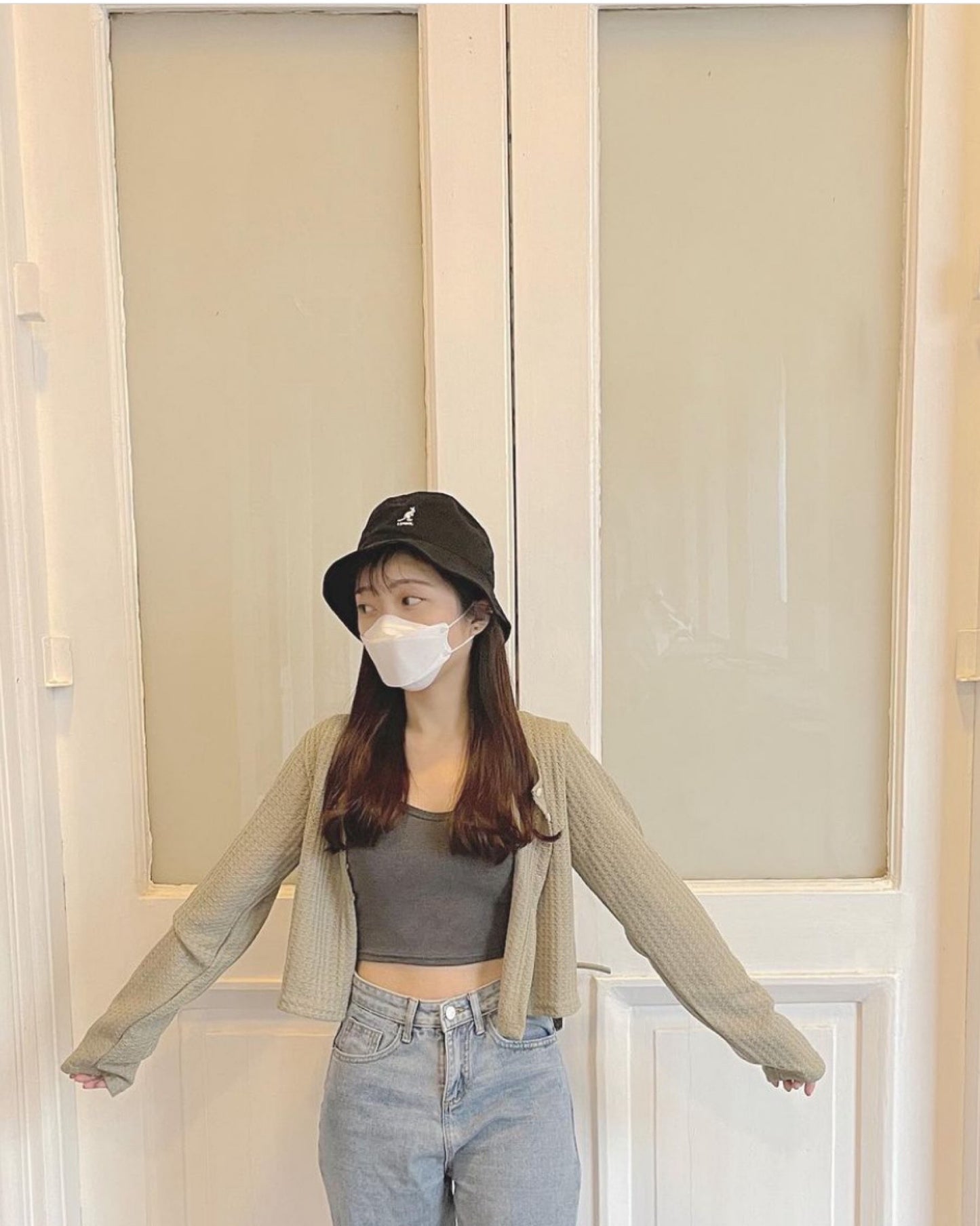 小格網針織外套♥