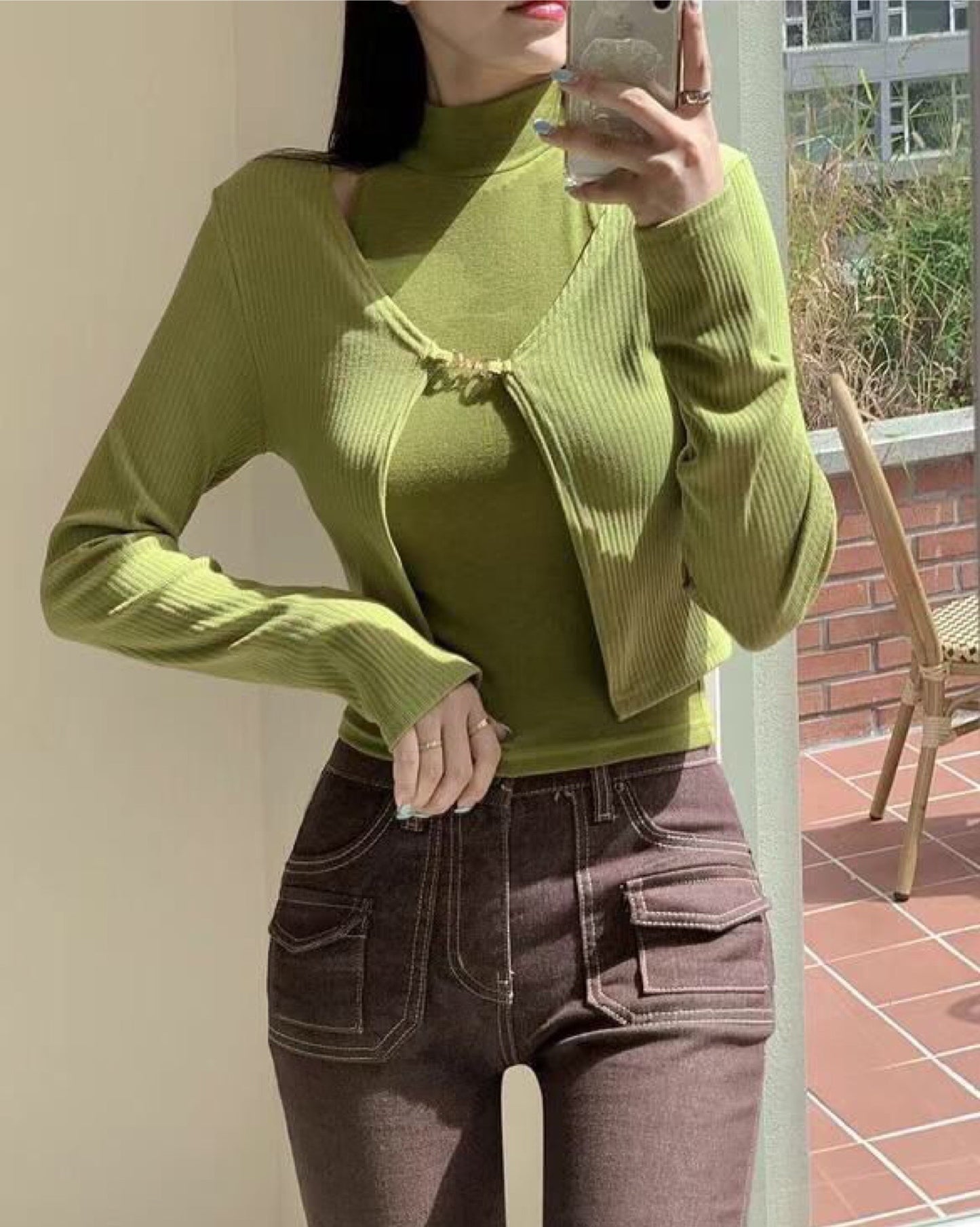 【早鳥價 | 韓國大熱.ᐟ.ᐟ】金扣子𝗧𝗼𝗽 𝗦𝗲𝘁