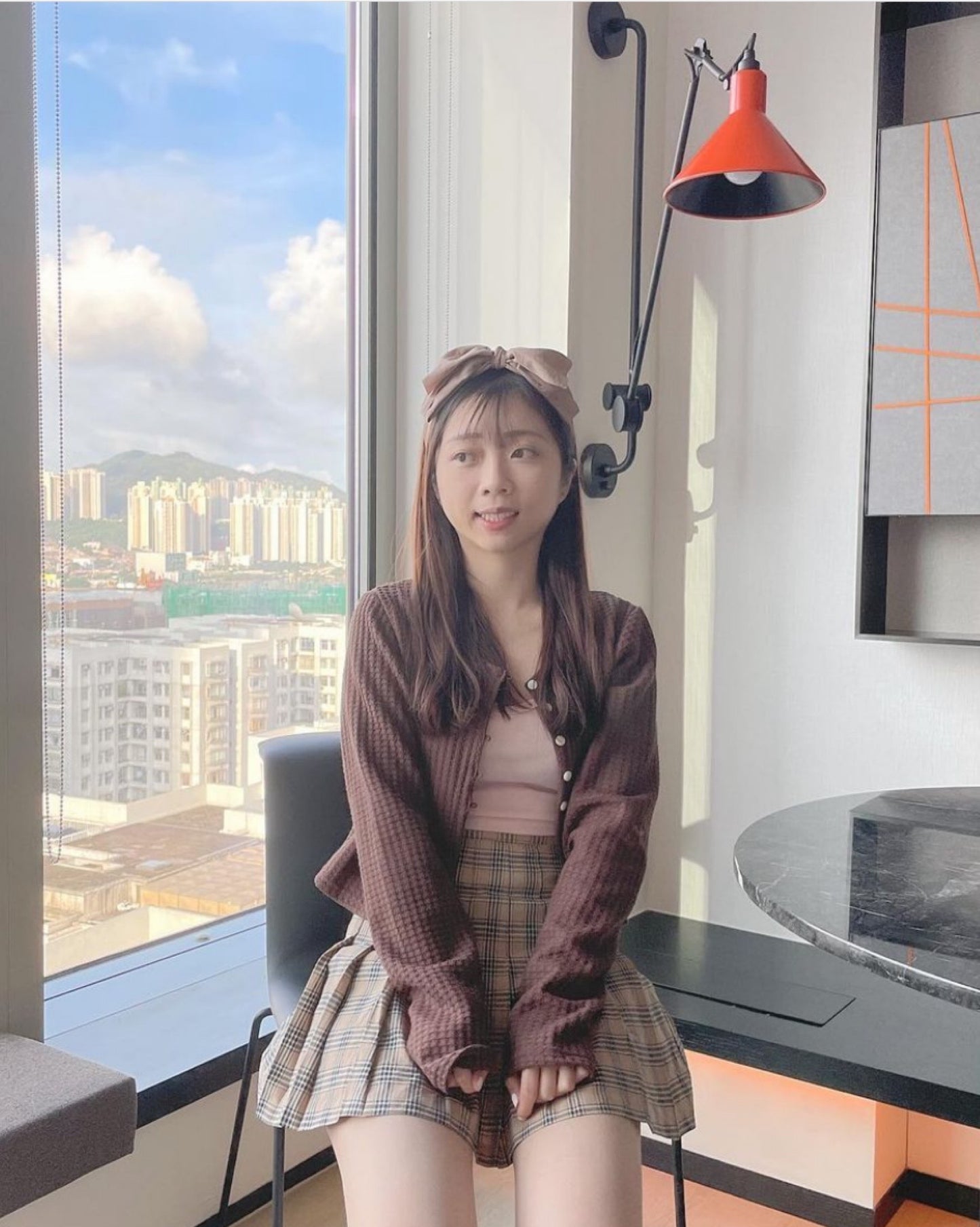 小格網針織外套♥