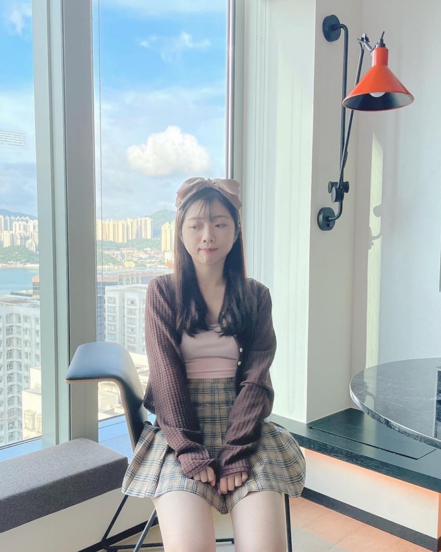 小格網針織外套♥