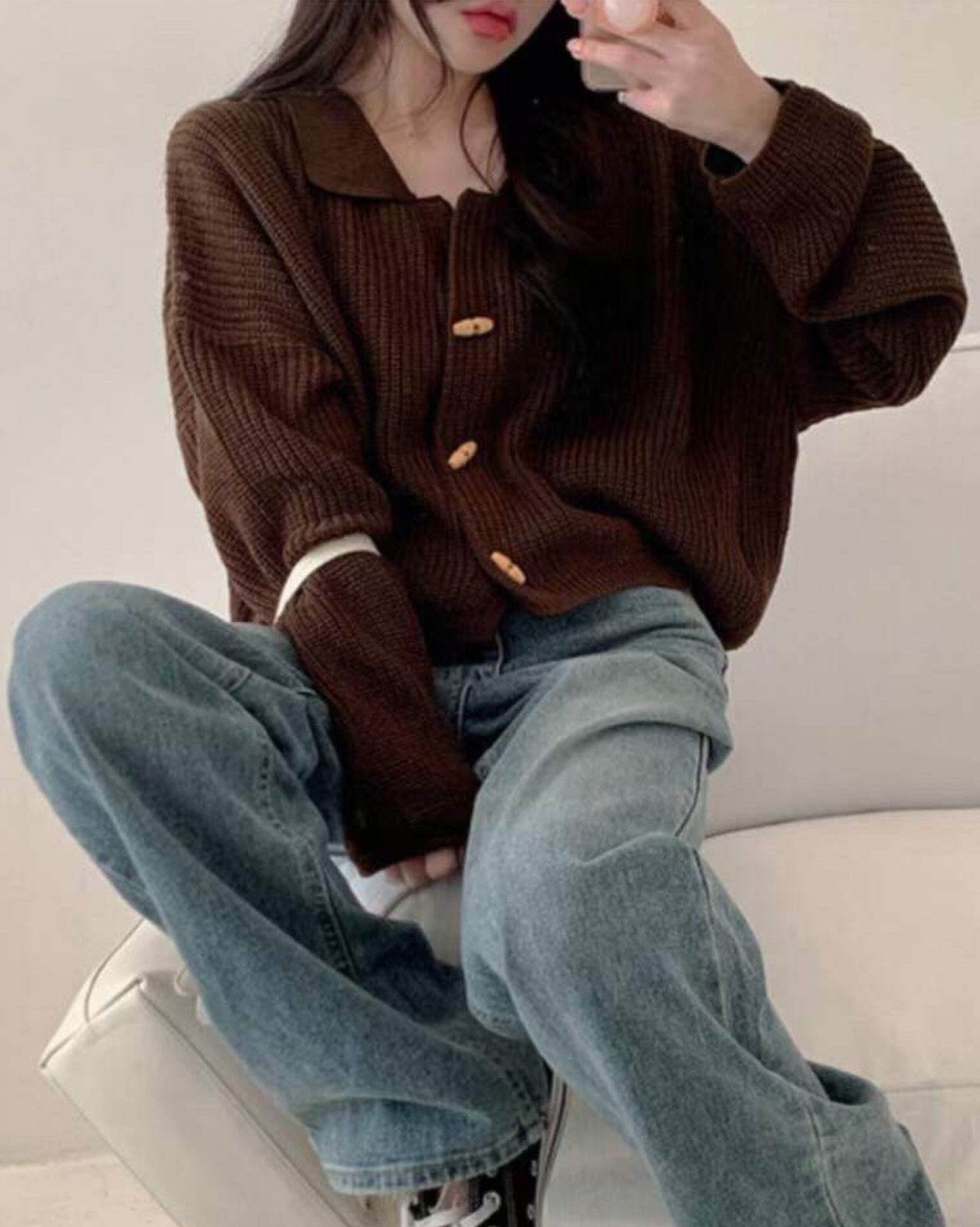 【超軟+暖笠笠.ᐟ.ᐟ 】小漁夫鈕開領𝗞𝗻𝗶𝘁 𝗝𝗞