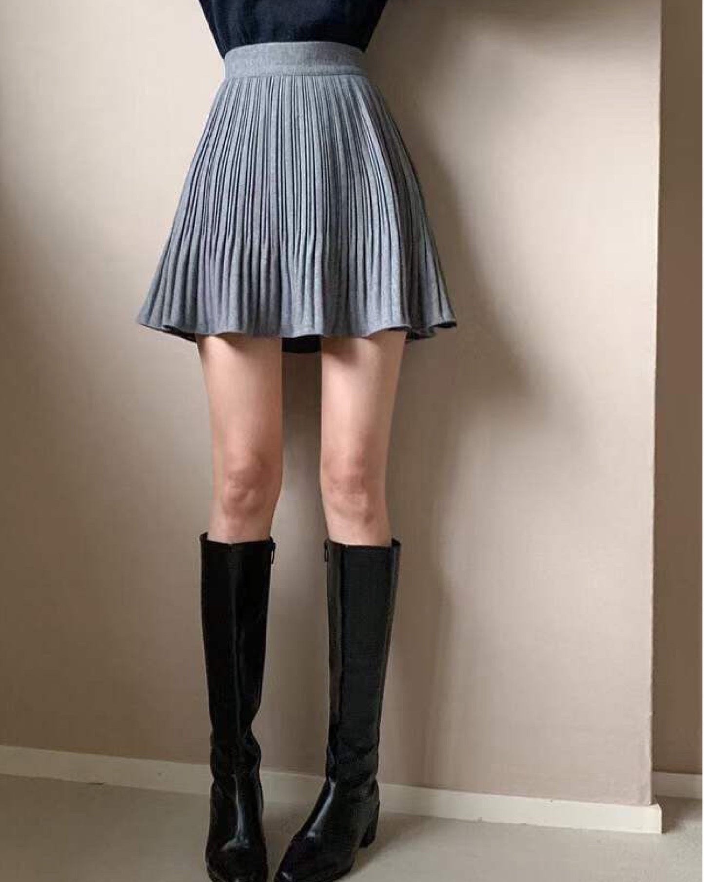 【韓國大熱.ᐟ.ᐟ】高腰百褶裙褲