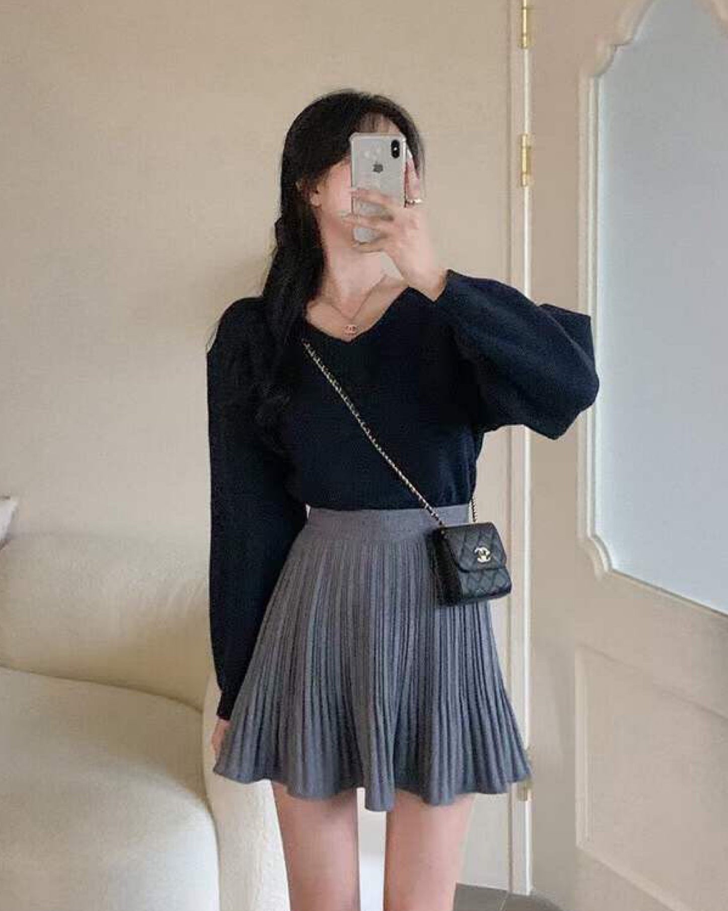 【韓國大熱.ᐟ.ᐟ】高腰百褶裙褲