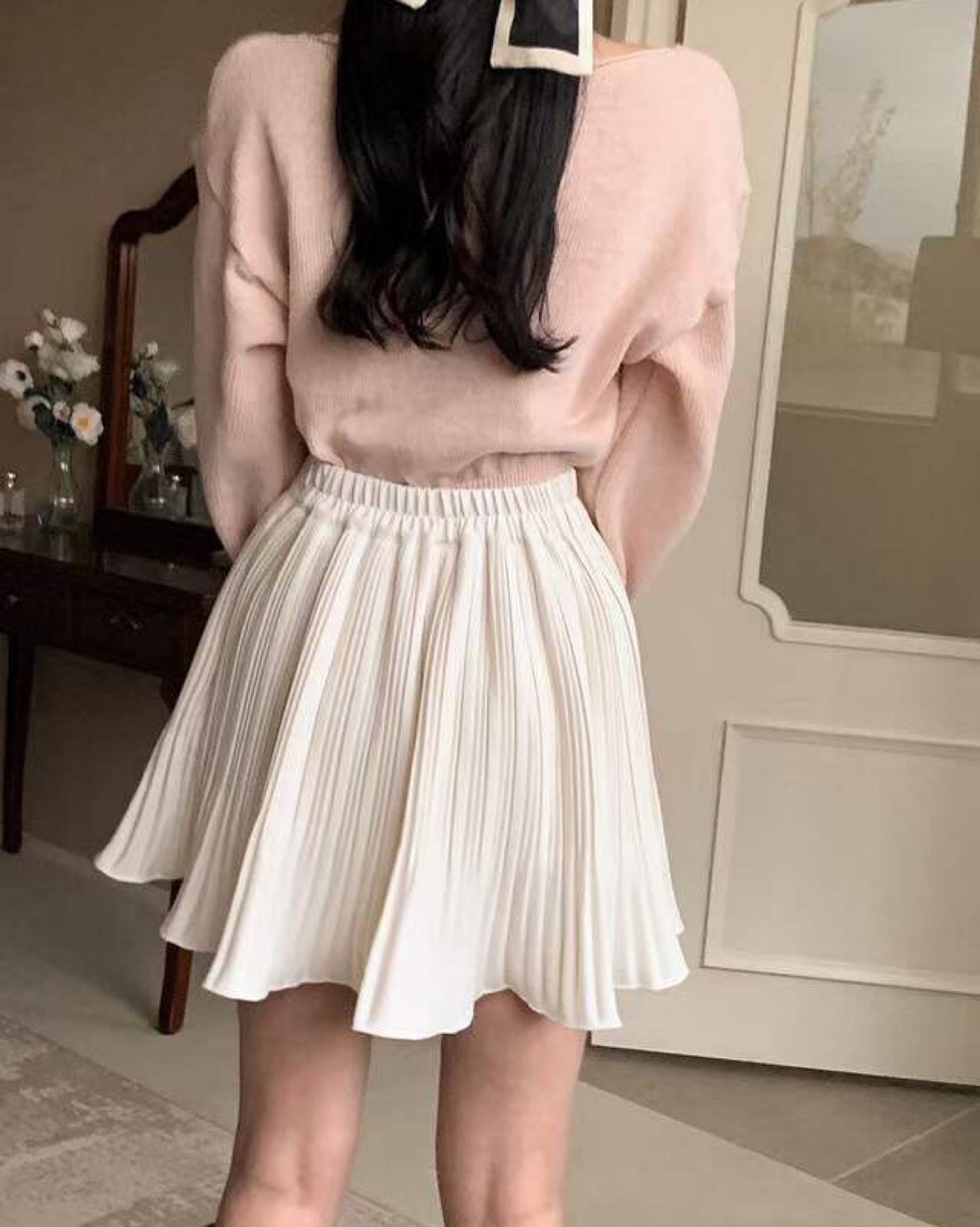 【韓國大熱.ᐟ.ᐟ】高腰百褶裙褲