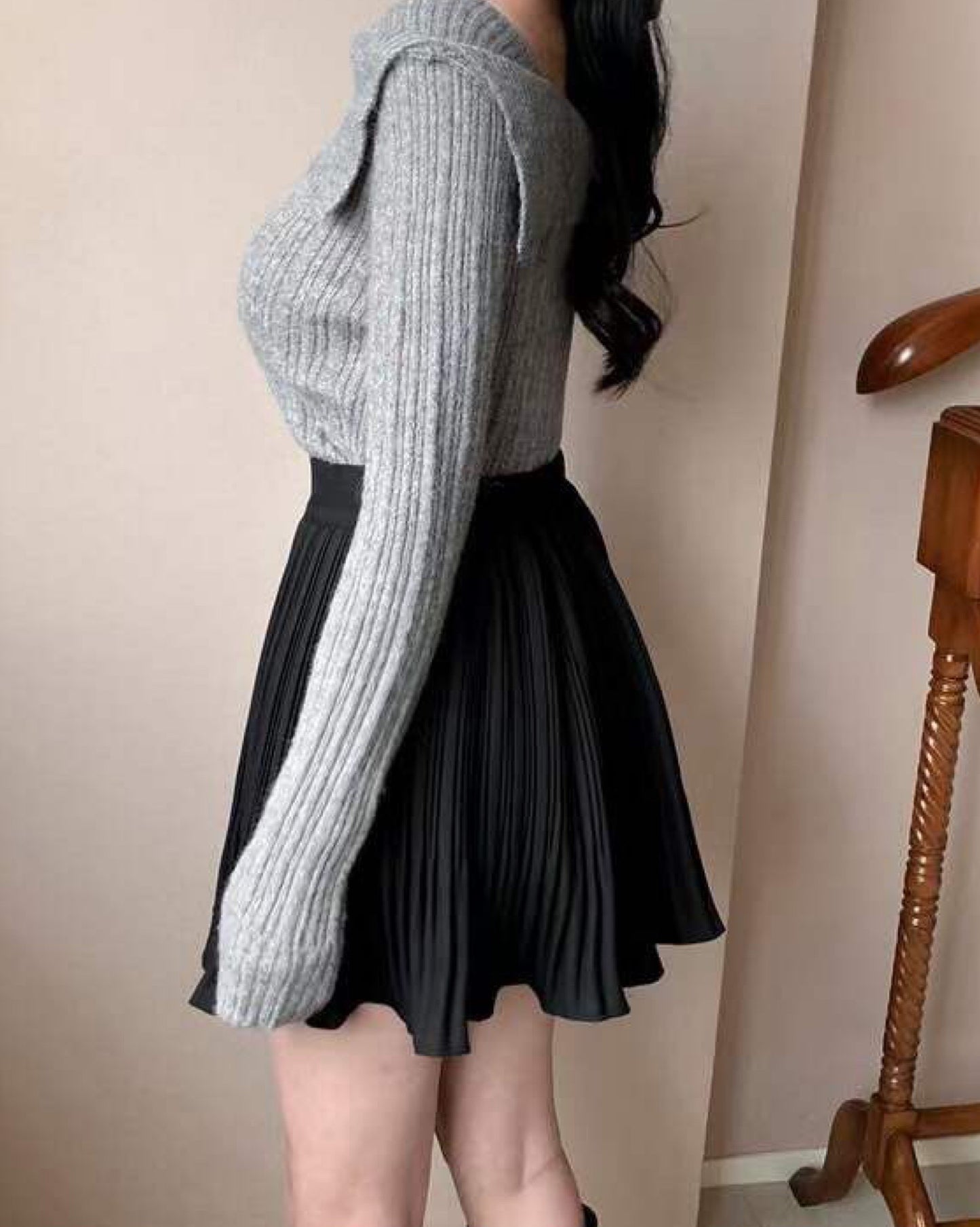 【韓國大熱.ᐟ.ᐟ】高腰百褶裙褲