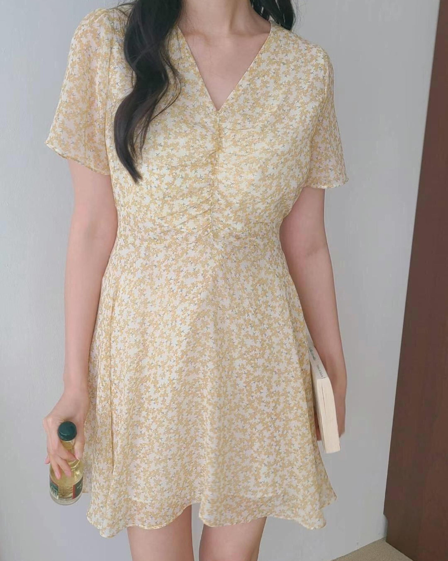 【超美碎花紋.ᐟ.ᐟ】小𝗩碎花連身裙